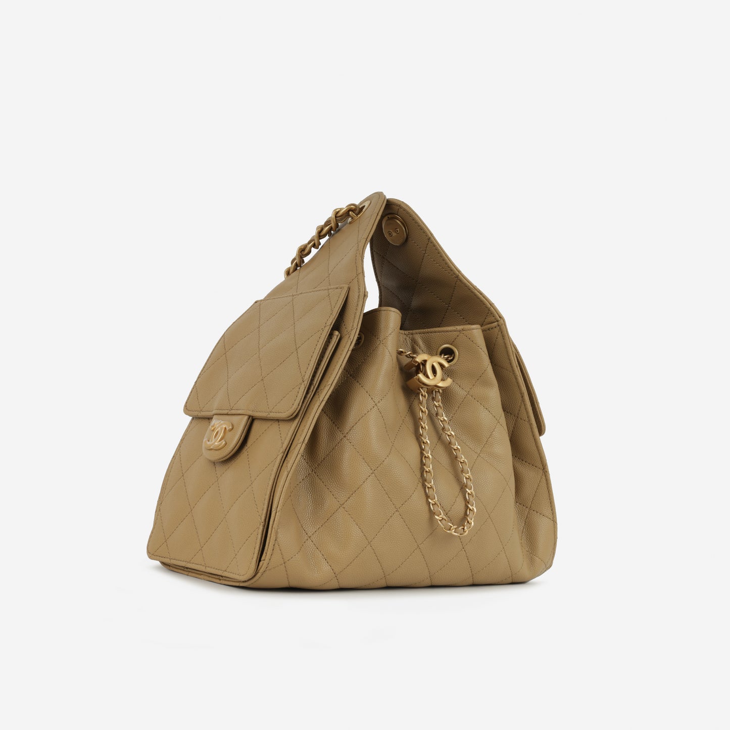 Chanel Small 25 Hobo - Dark Beige Caviar | Gold Hardware