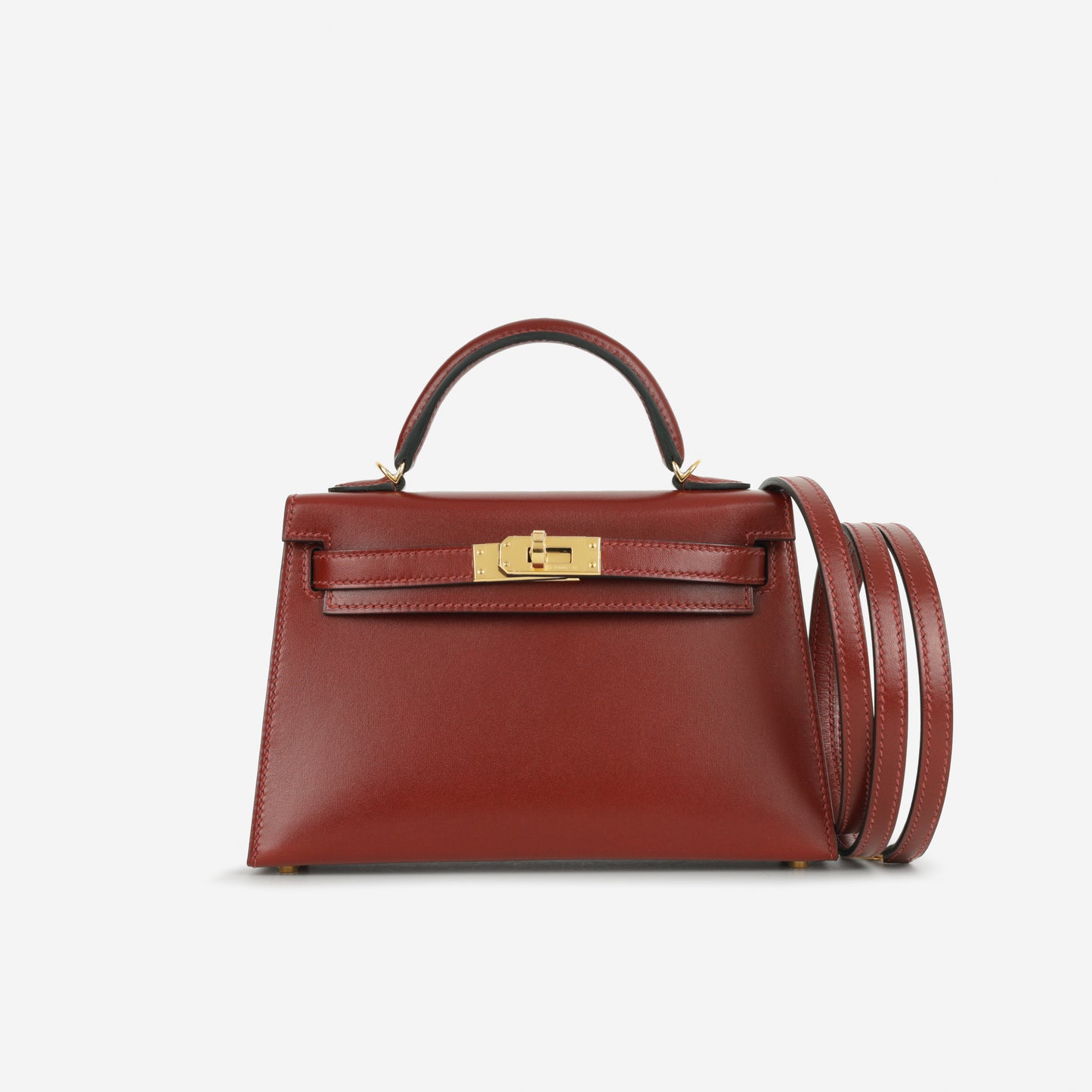Hermès Mini Kelly - RougeH Box Calf | Gold Hardware