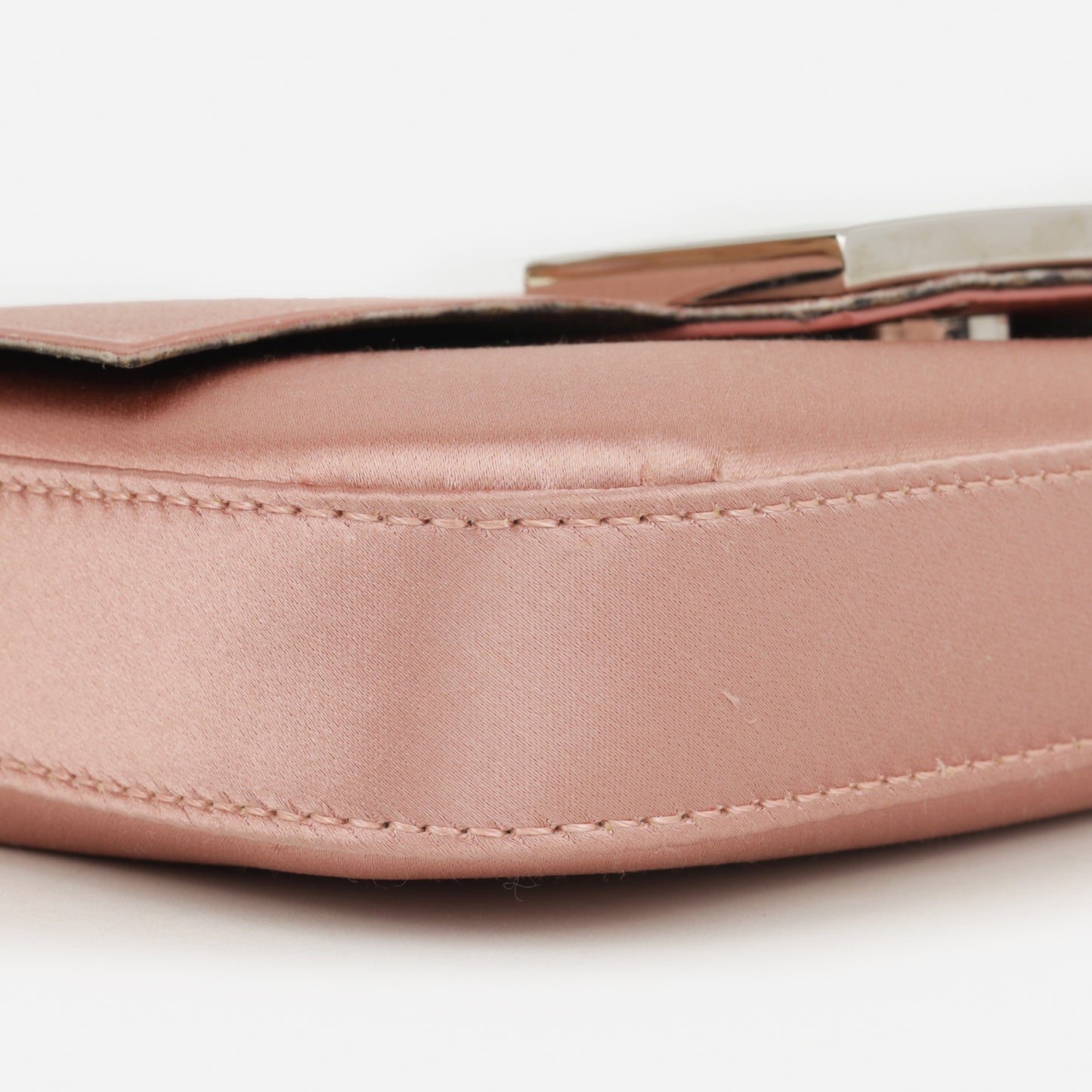 Fendi Baguette Phone Pouch - Pink Metallic Silk | Silver Hardware
