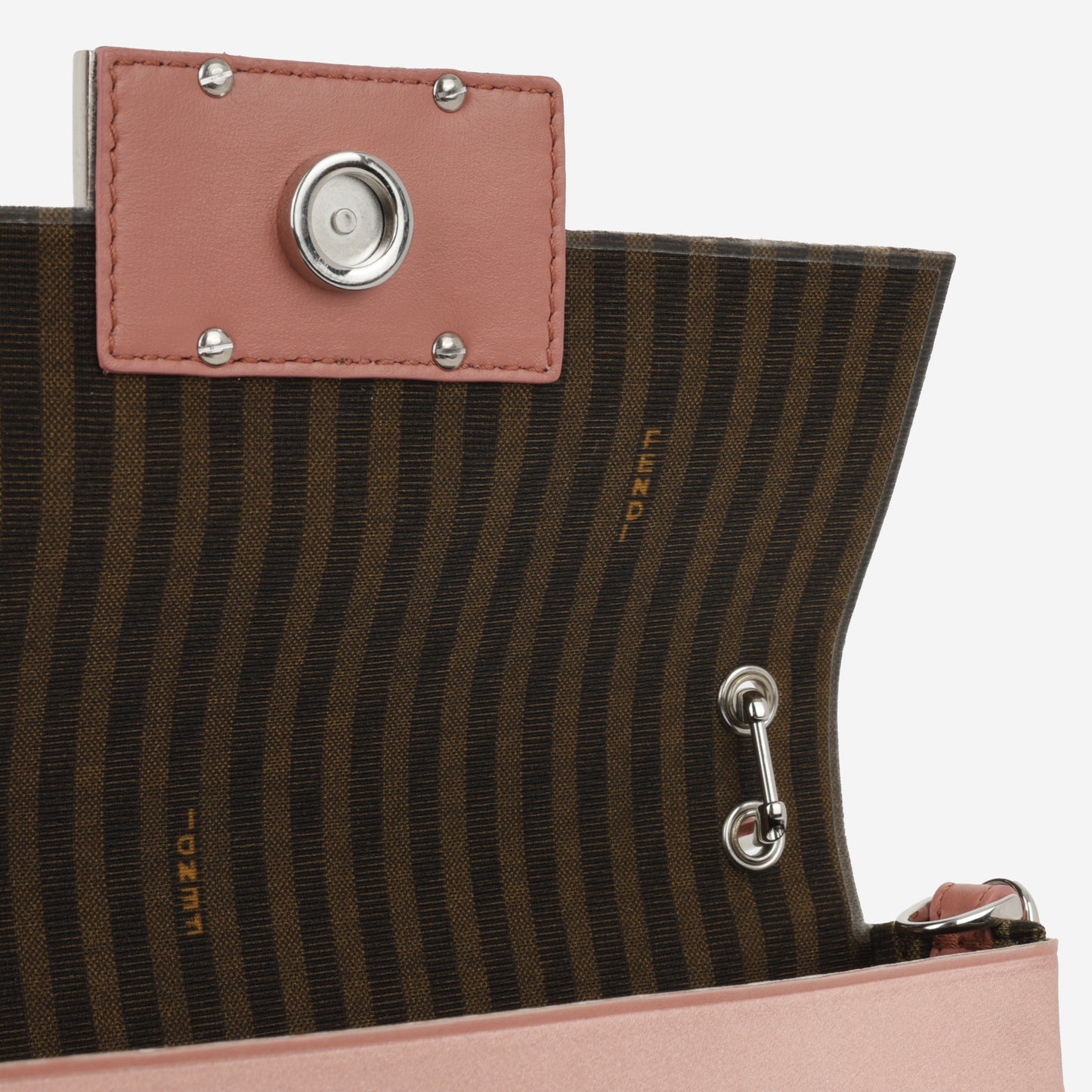 Fendi Baguette Phone Pouch - Pink Metallic Silk | Silver Hardware