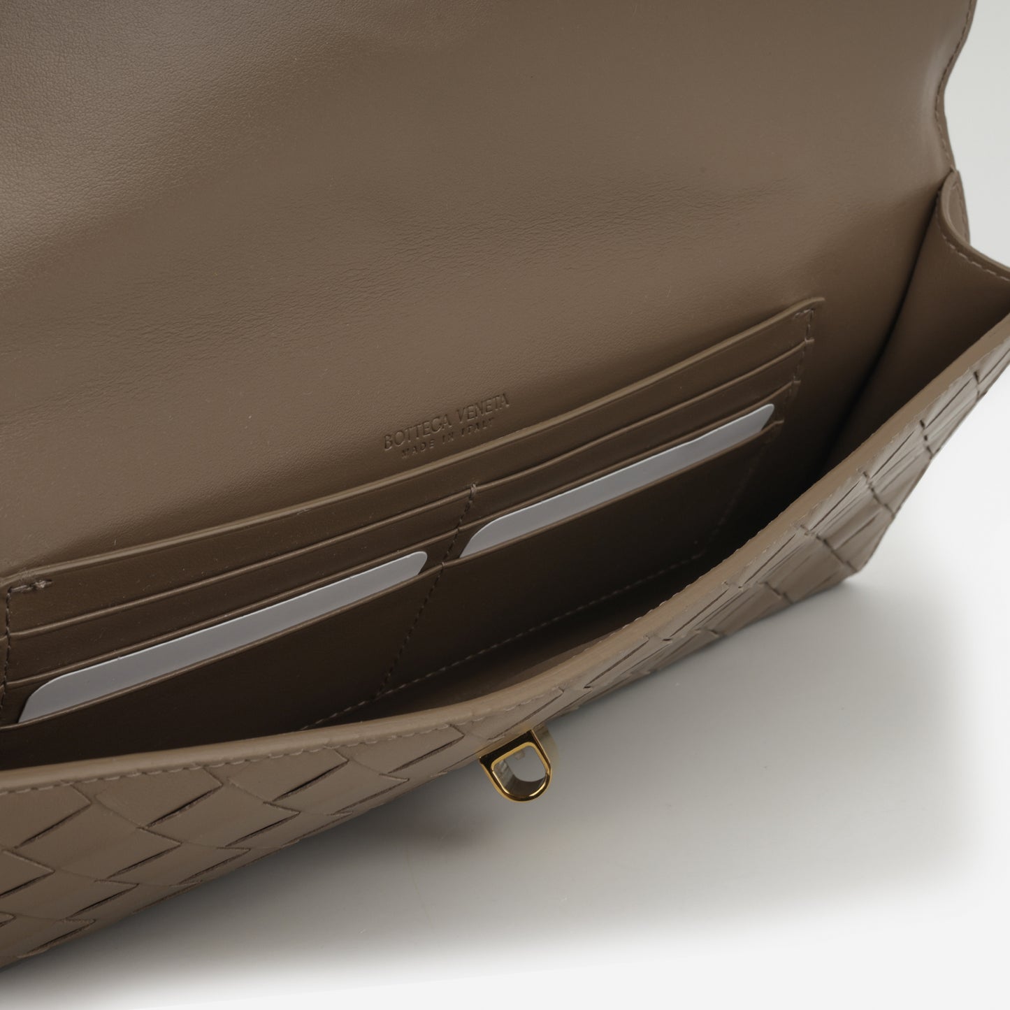 Bottega Veneta Andiamo Clutch - Pinecone Intrecciato | Gold Hardware