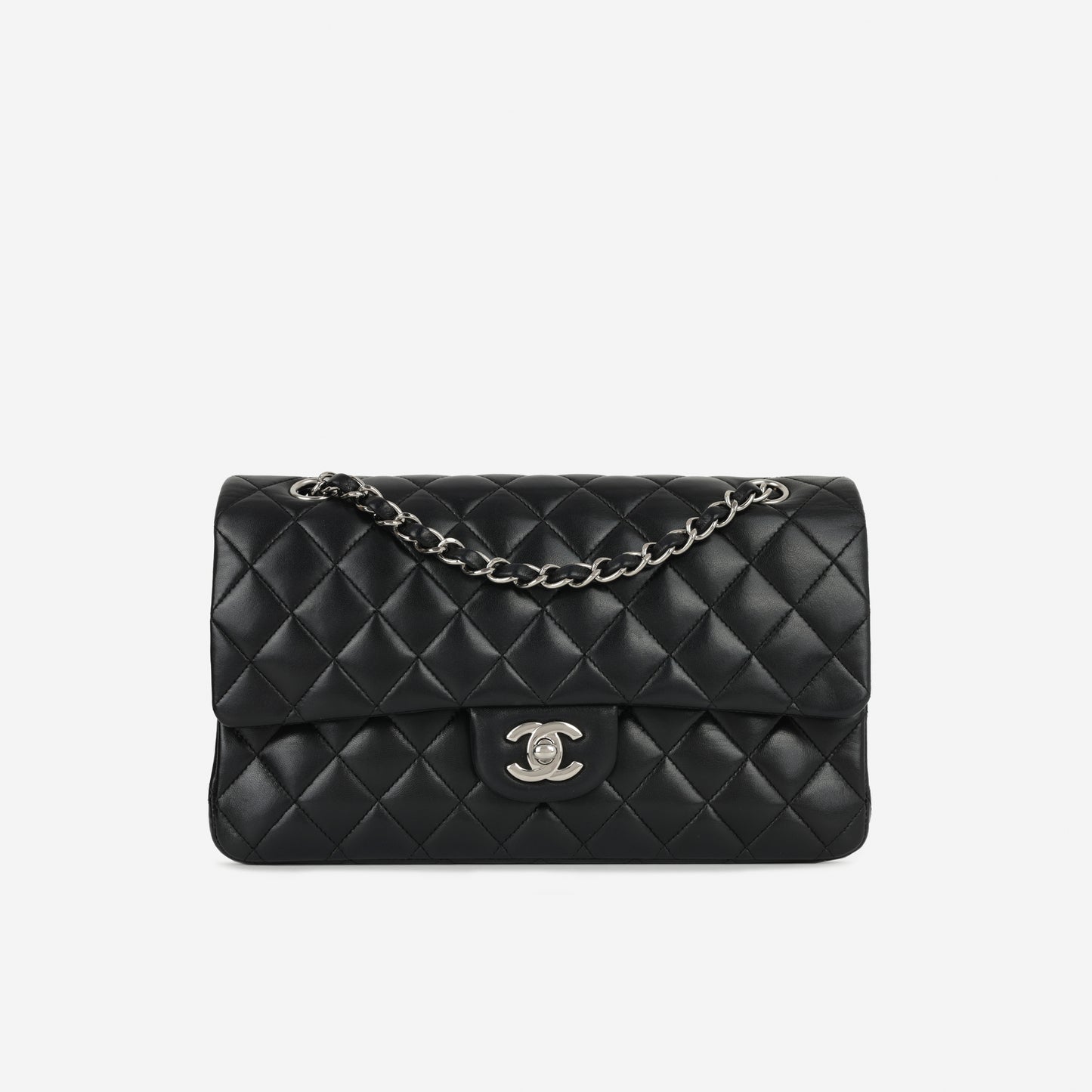 Chanel Medium Classic Flap - Black Lambskin | Silver Hardware
