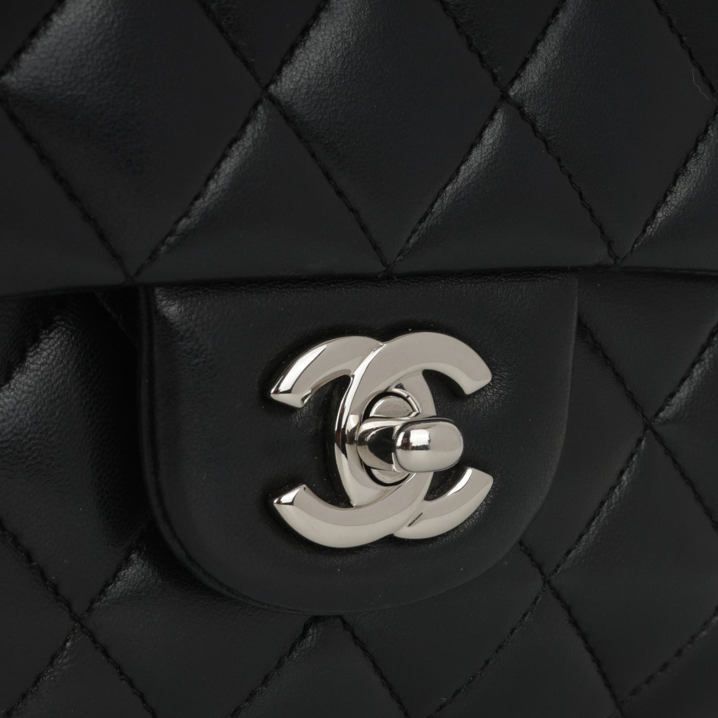 Chanel Medium Classic Flap - Black Lambskin | Silver Hardware
