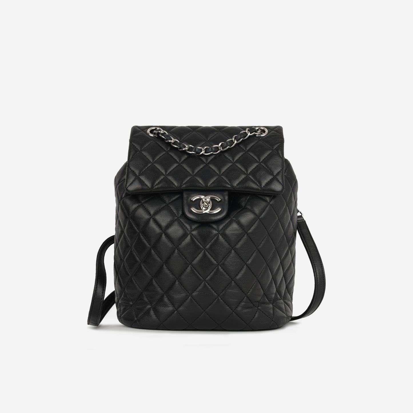 Chanel Small Urban Spirit Backpack - Black Lambskin | Silver Hardware