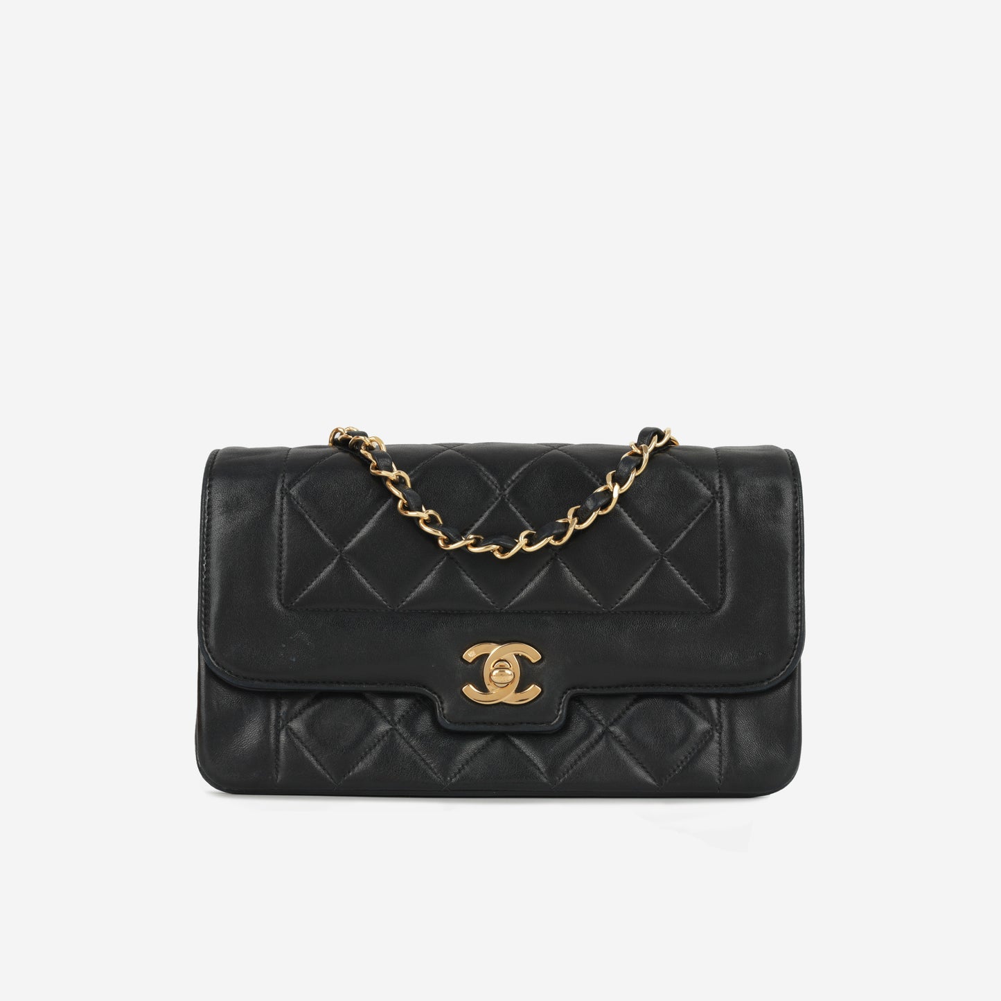 Chanel Vintage Small Diana Flap - Black Lambskin | Gold Hardware