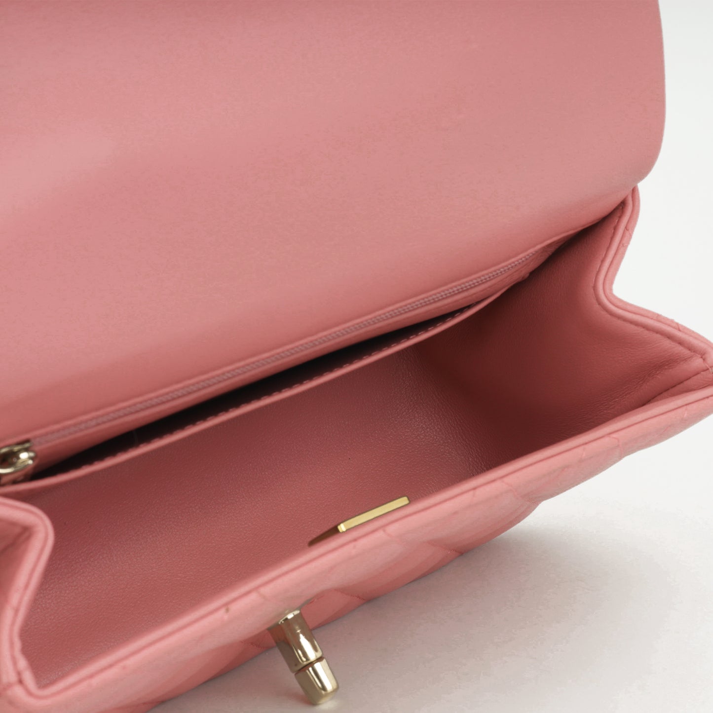 Chanel Mini Top Handle Flap - Pink Lambskin  | Champagne Gold Hardware