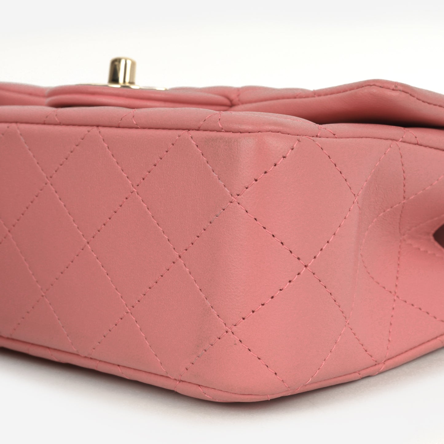 Chanel Mini Top Handle Flap - Pink Lambskin  | Champagne Gold Hardware