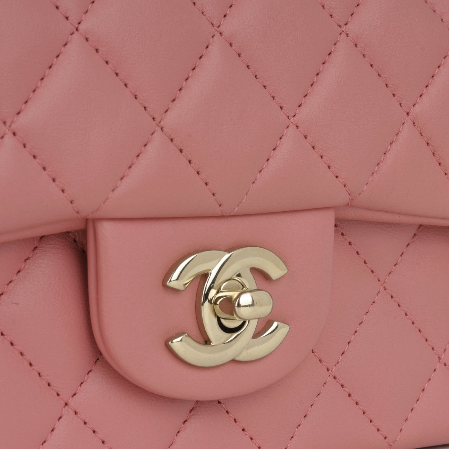 Chanel Mini Top Handle Flap - Pink Lambskin  | Champagne Gold Hardware