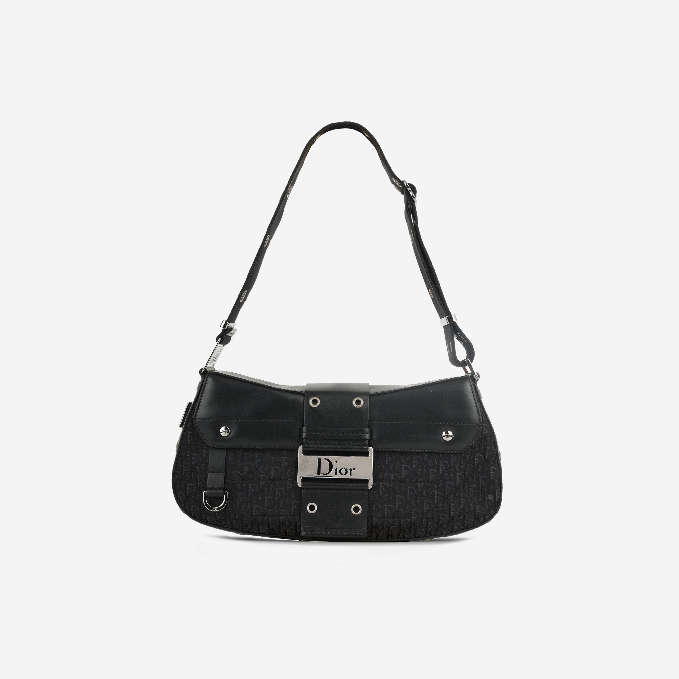 Dior Vintage Columbus Shoulder Bag - Black Oblique | Silver