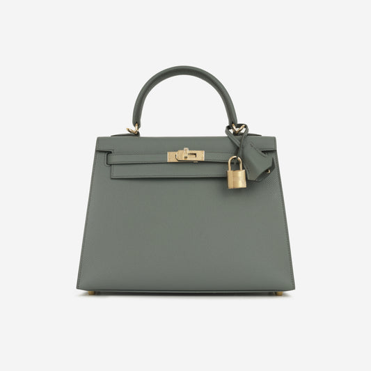 Hermès Kelly 25 - Vert Amande Epsom | Permabrass Hardware