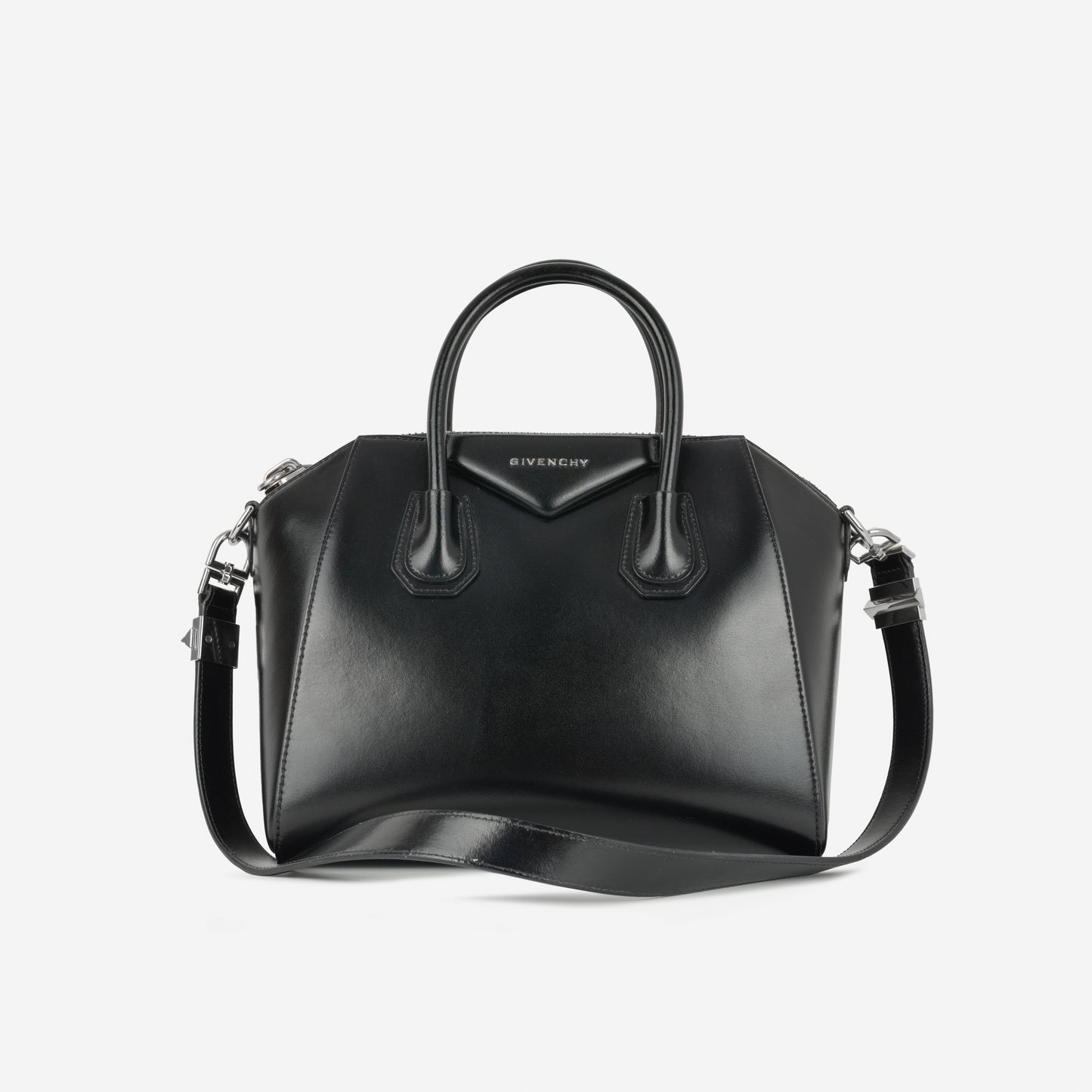 Givenchy Medium Antigona - Black Calfskin | Silver Hardware