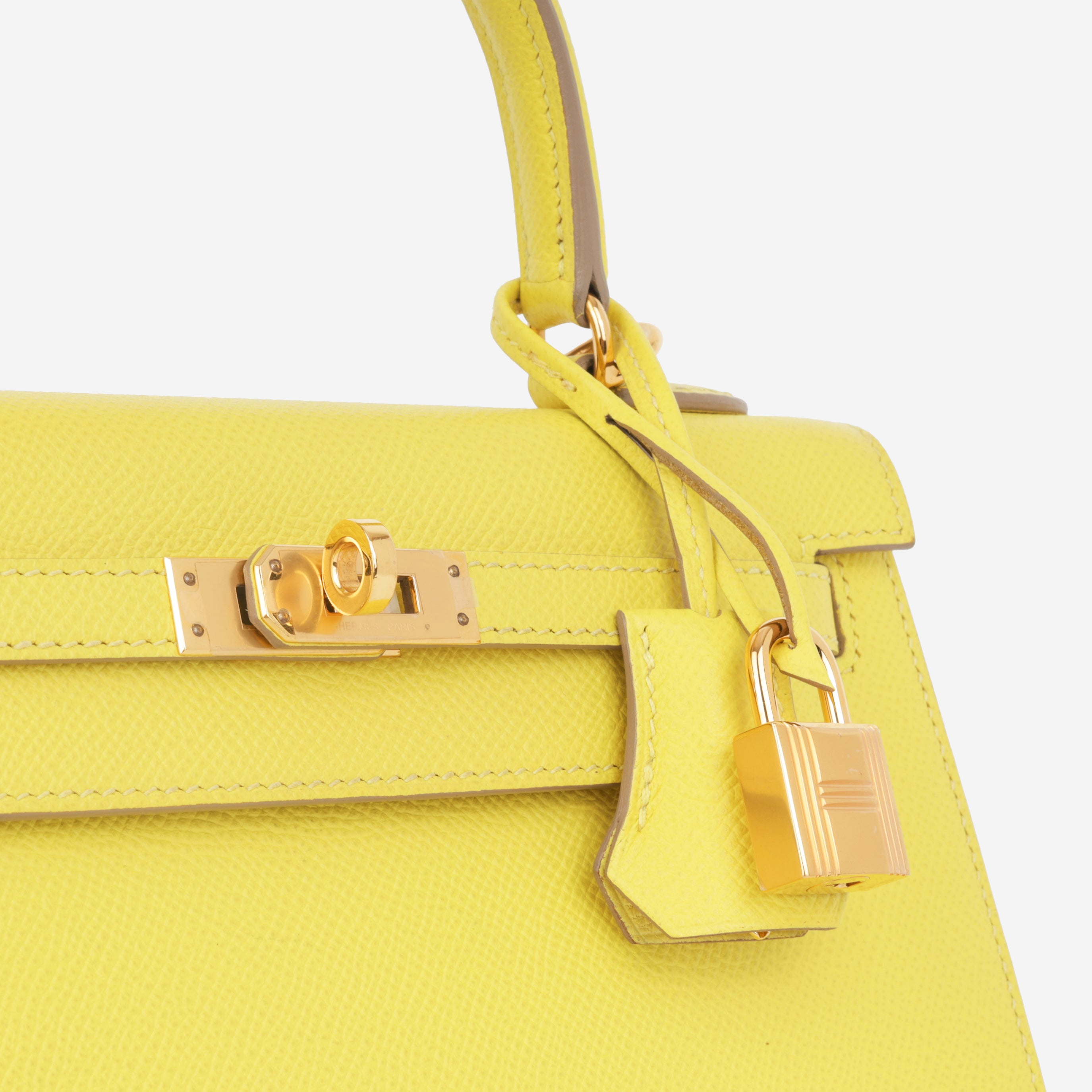 レモンイエロー Pristine Condition Hermès Kelly 25 Lime Epsom 2019 | Bagista