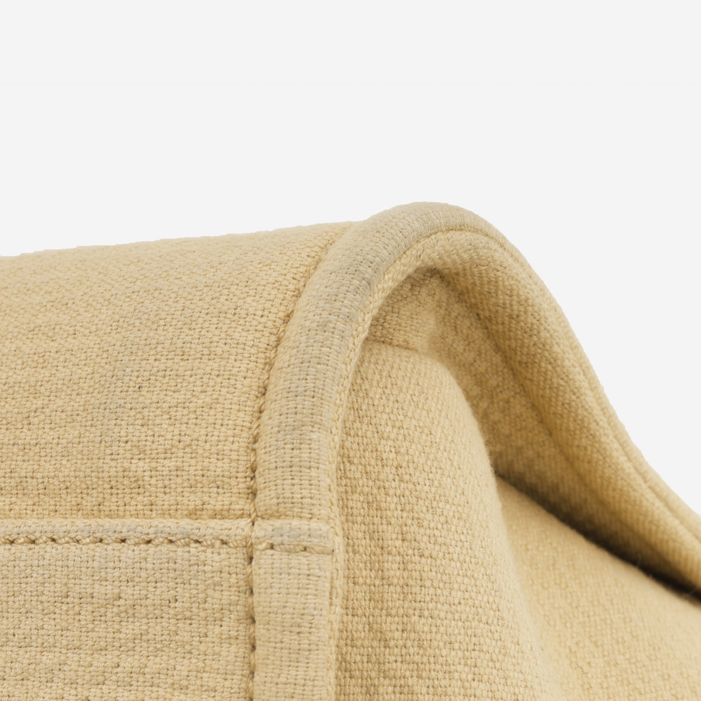 Chanel Large Deauville Bag - Beige Canvas | Silver Hardware