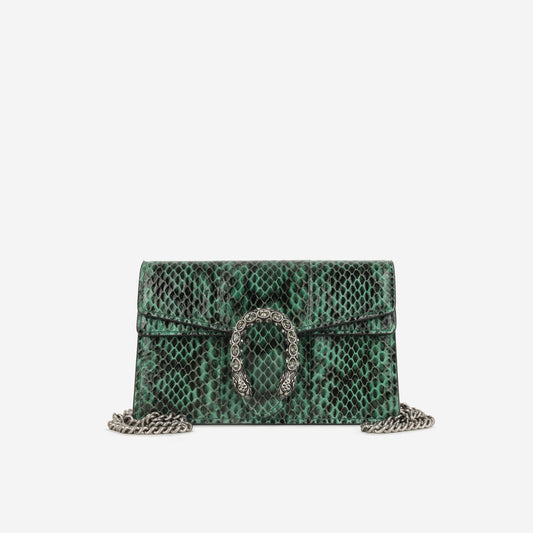 Gucci Super Mini Dionysus - Green Python | Antique Silver