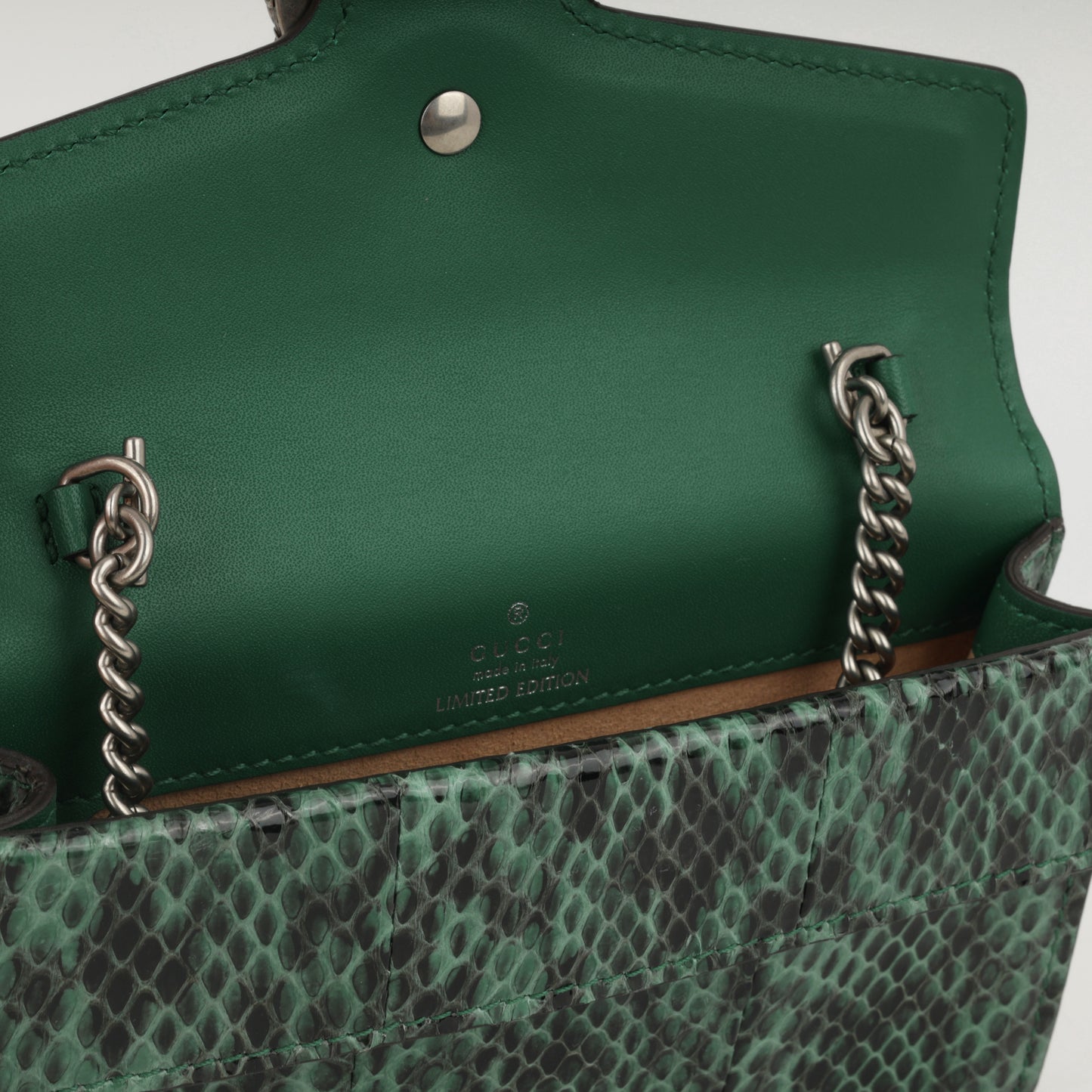 Gucci Super Mini Dionysus - Green Python | Antique Silver