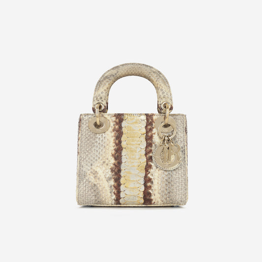 Mini Lady Dior - Gold Royal Python | Champagne Gold Hardware