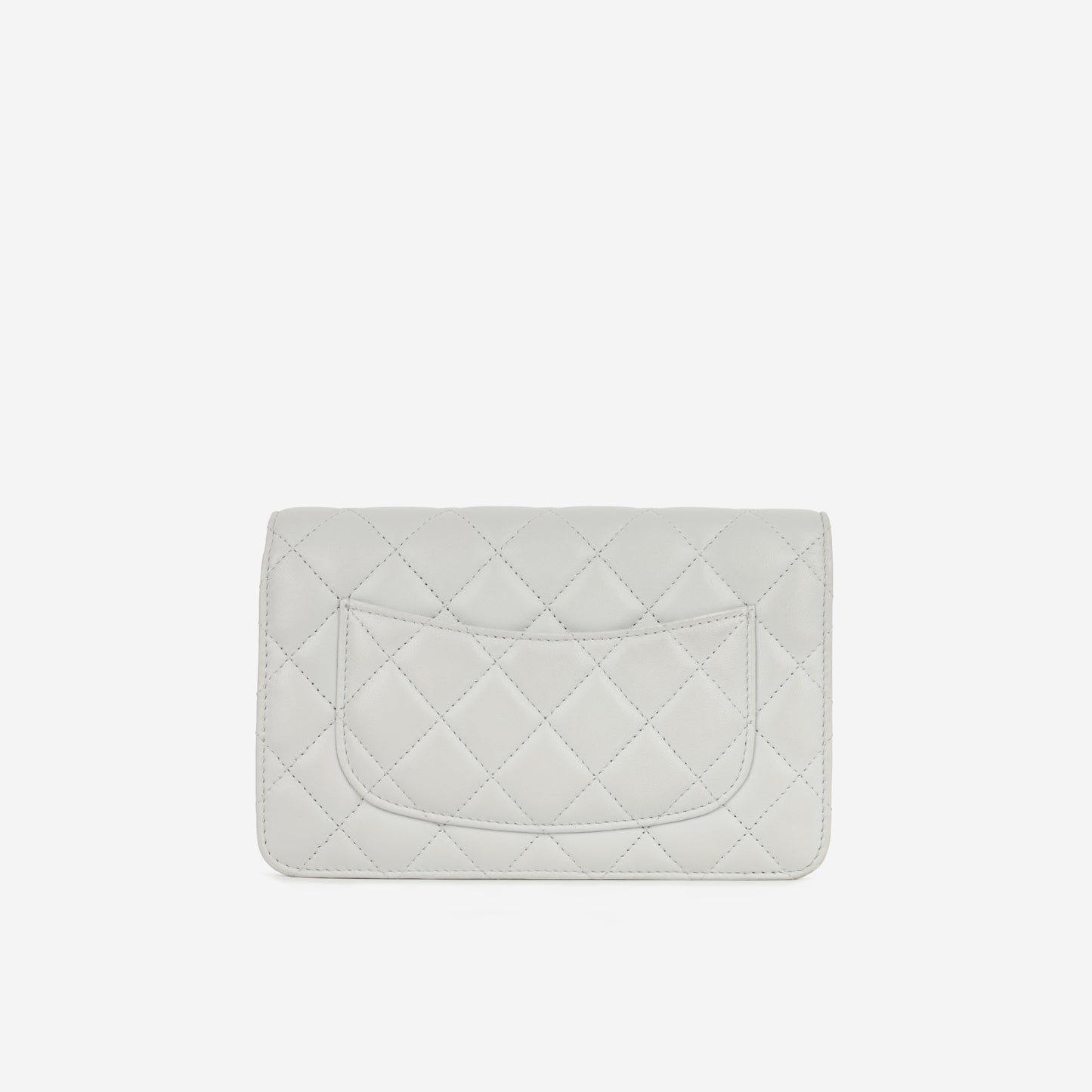 Pearl Crush Wallet On Chain - Grey Lambskin | Gold Hardware