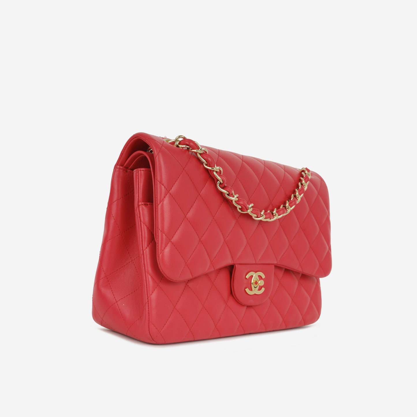 Chanel Classic Flap Bag - Raspberry Lambskin | Champagne Gold Hardware