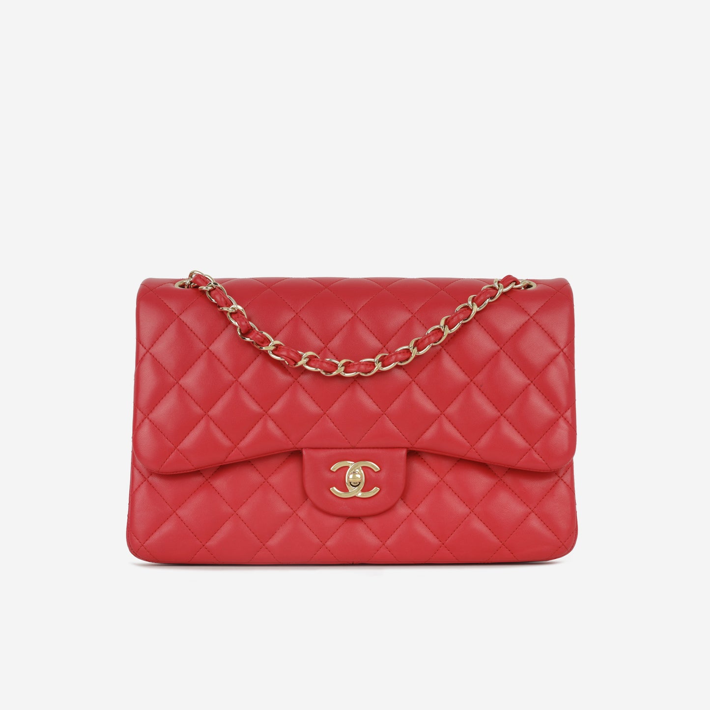Chanel Classic Flap Bag - Raspberry Lambskin | Champagne Gold Hardware