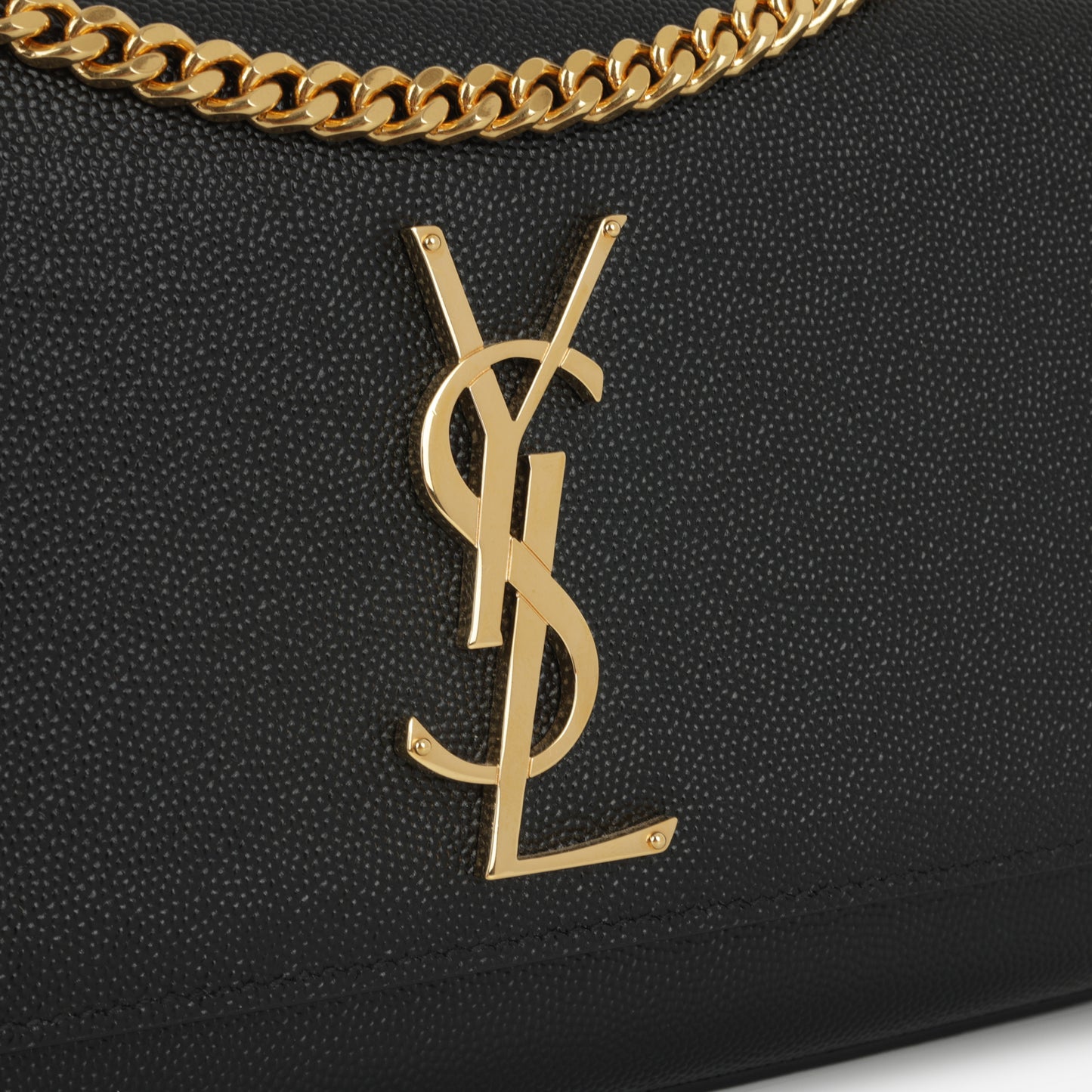 Saint Laurent Small Kate - Black Grained Leather | Gold Hardware
