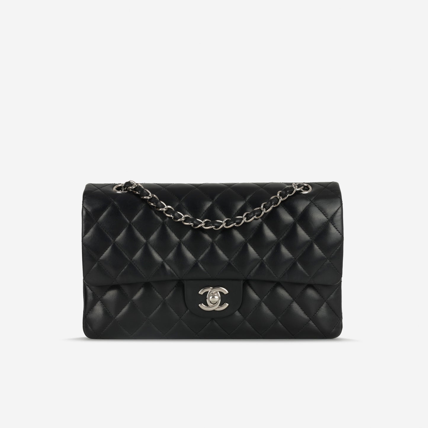 Chanel Medium Classic Flap - Black Lambskin | Silver Hardware