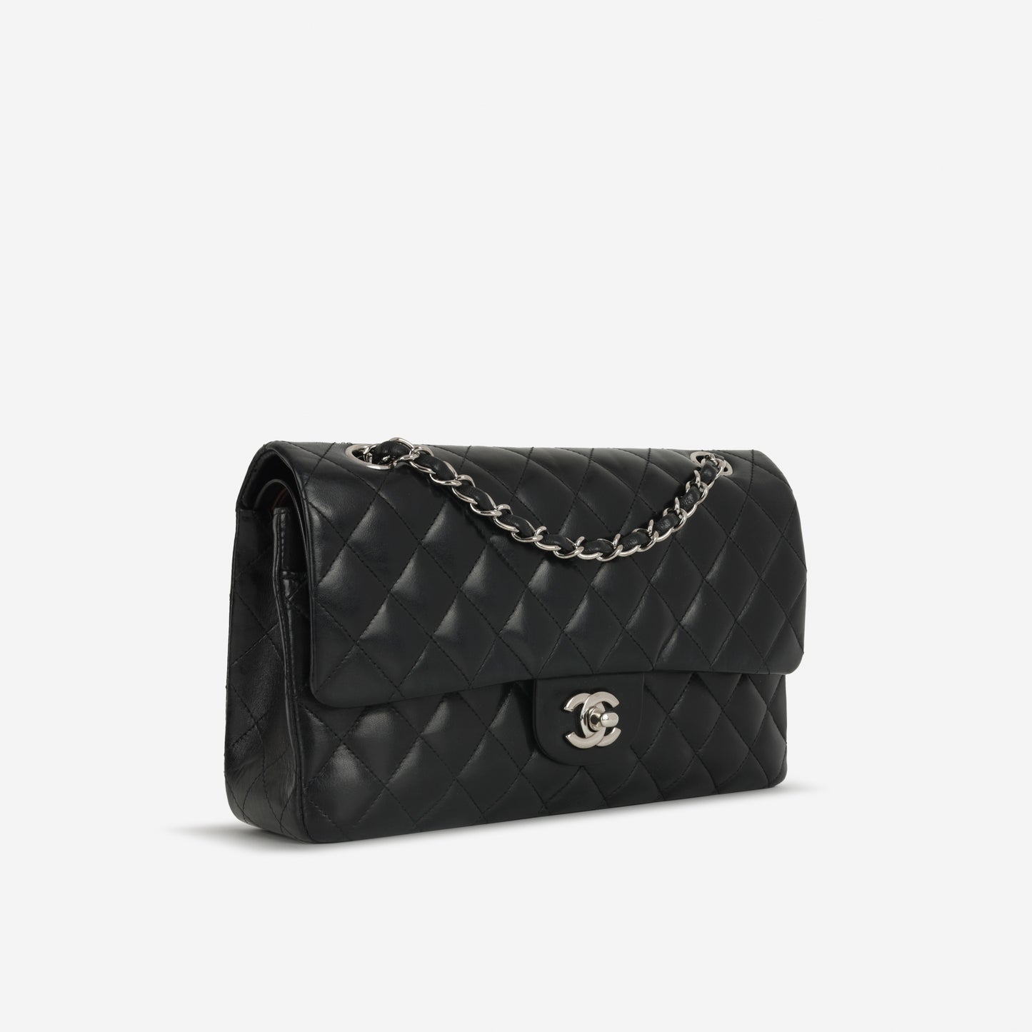 Chanel Medium Classic Flap - Black Lambskin | Silver Hardware