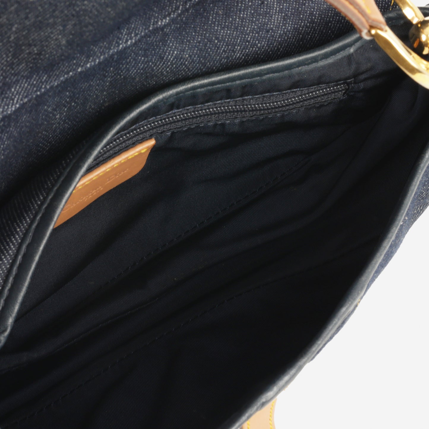 Dior Vintage Saddle Bag - Indigo Denim / Tan Calfskin | Gold Hardware