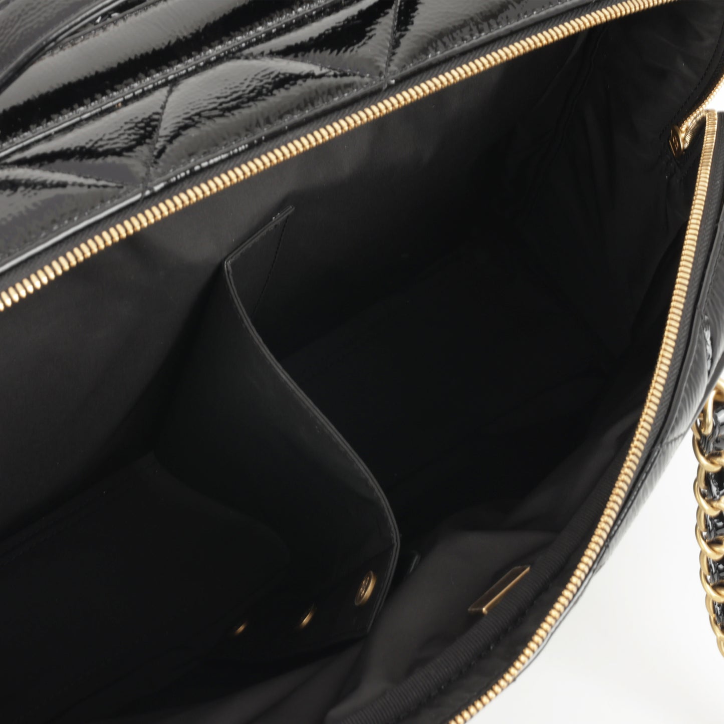 Chanel 2024/25 Métiers d'art Suitcase - Black Patent Crumpled Calfskin | Gold Hardware