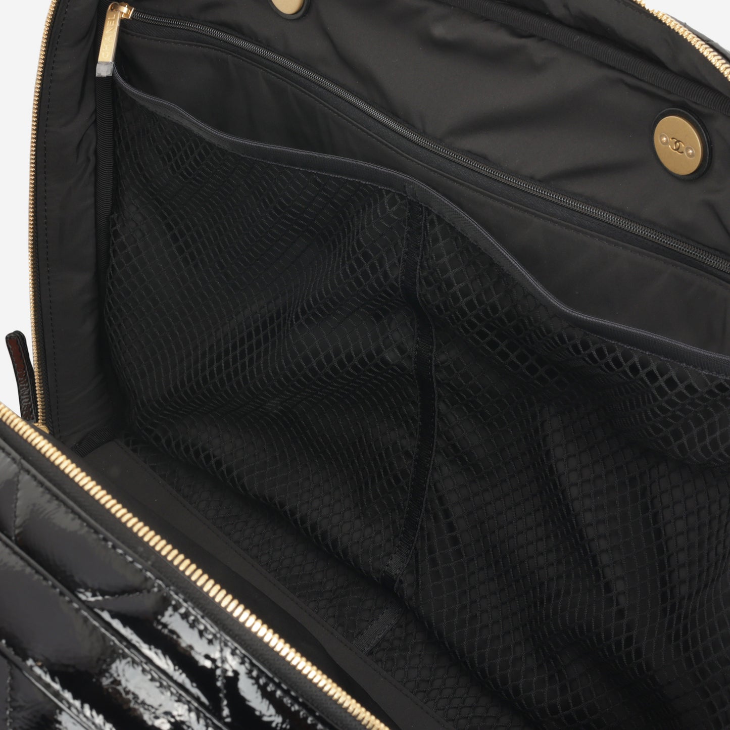 Chanel 2024/25 Métiers d'art Suitcase - Black Patent Crumpled Calfskin | Gold Hardware