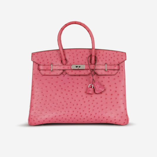Hermès Birkin 35 - Fuchsia Ostrich | Palladium Hardware