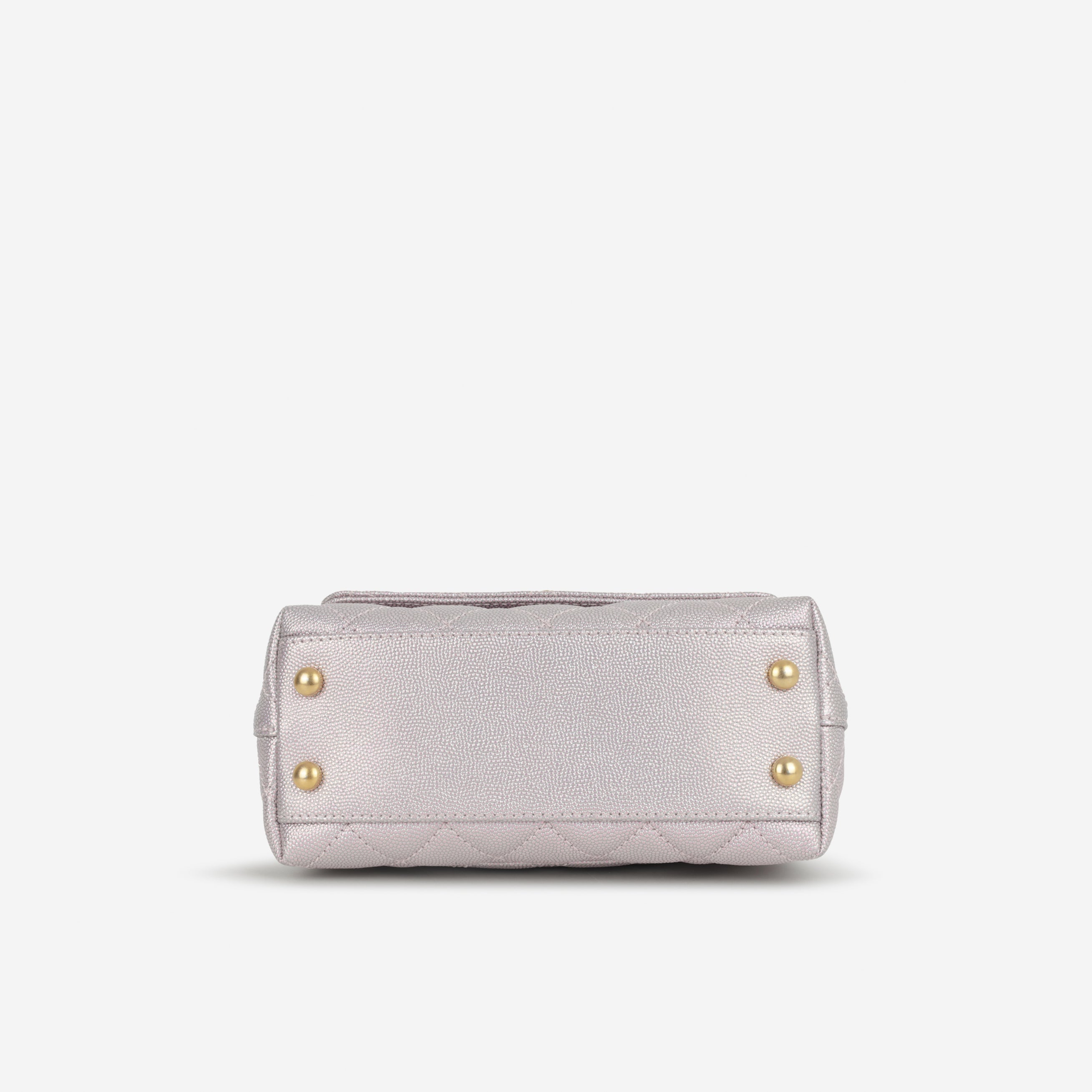Chanel Mini Coco Handle - Iridescent Lilac Caviar | Champagne Gold