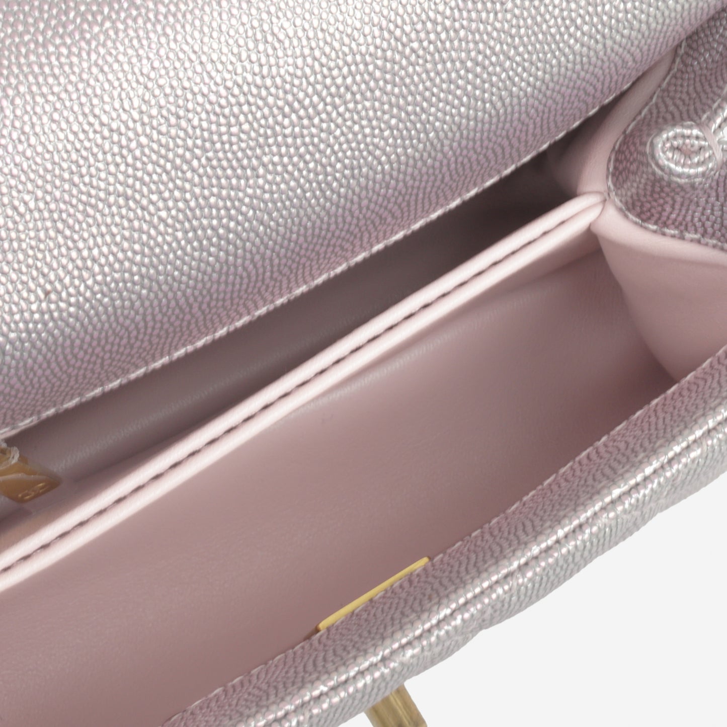Chanel Mini Coco Handle - Iridescent Lilac Caviar | Champagne Gold Hardware