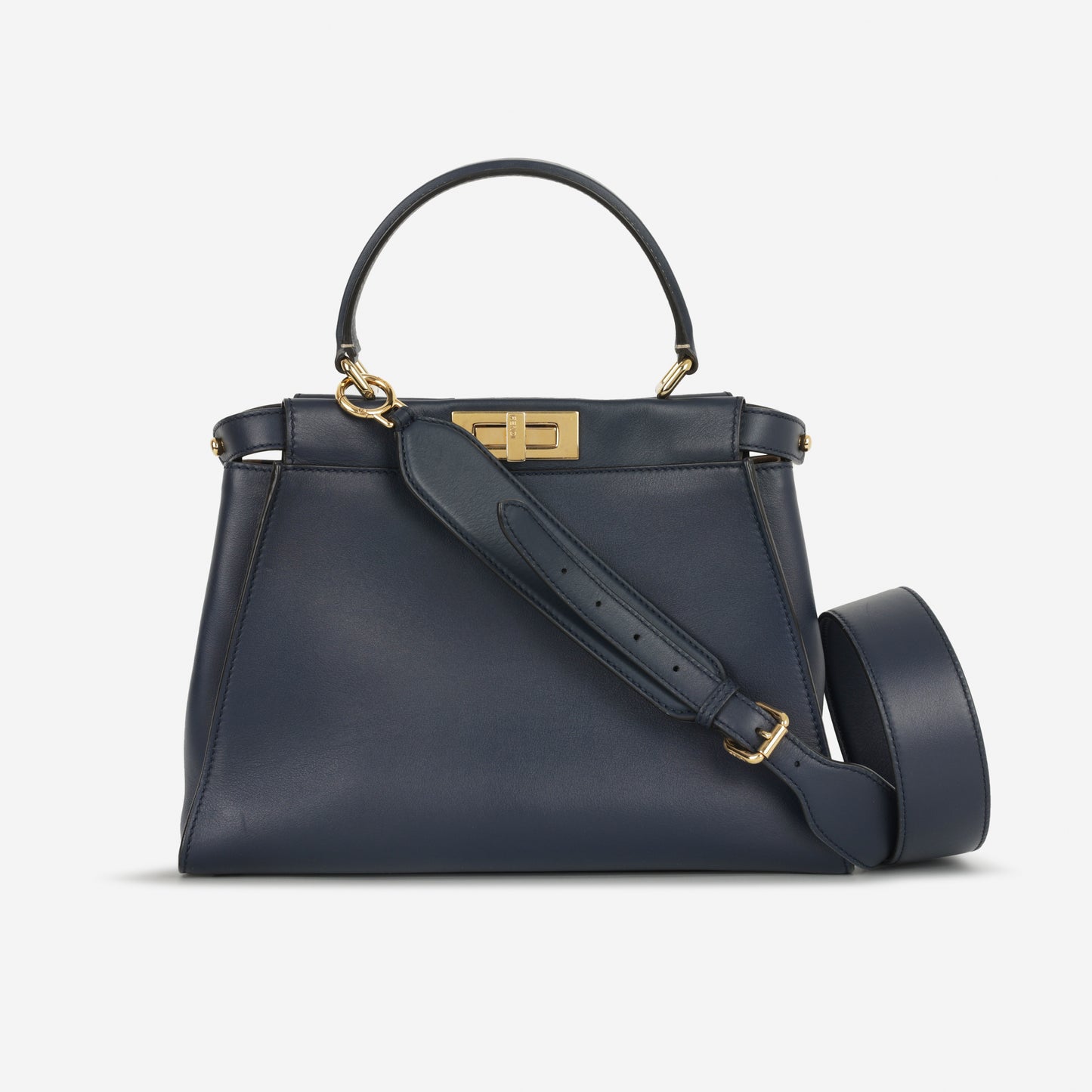 Fendi Medium Peekaboo - Navy Lambskin | Gold Hardware