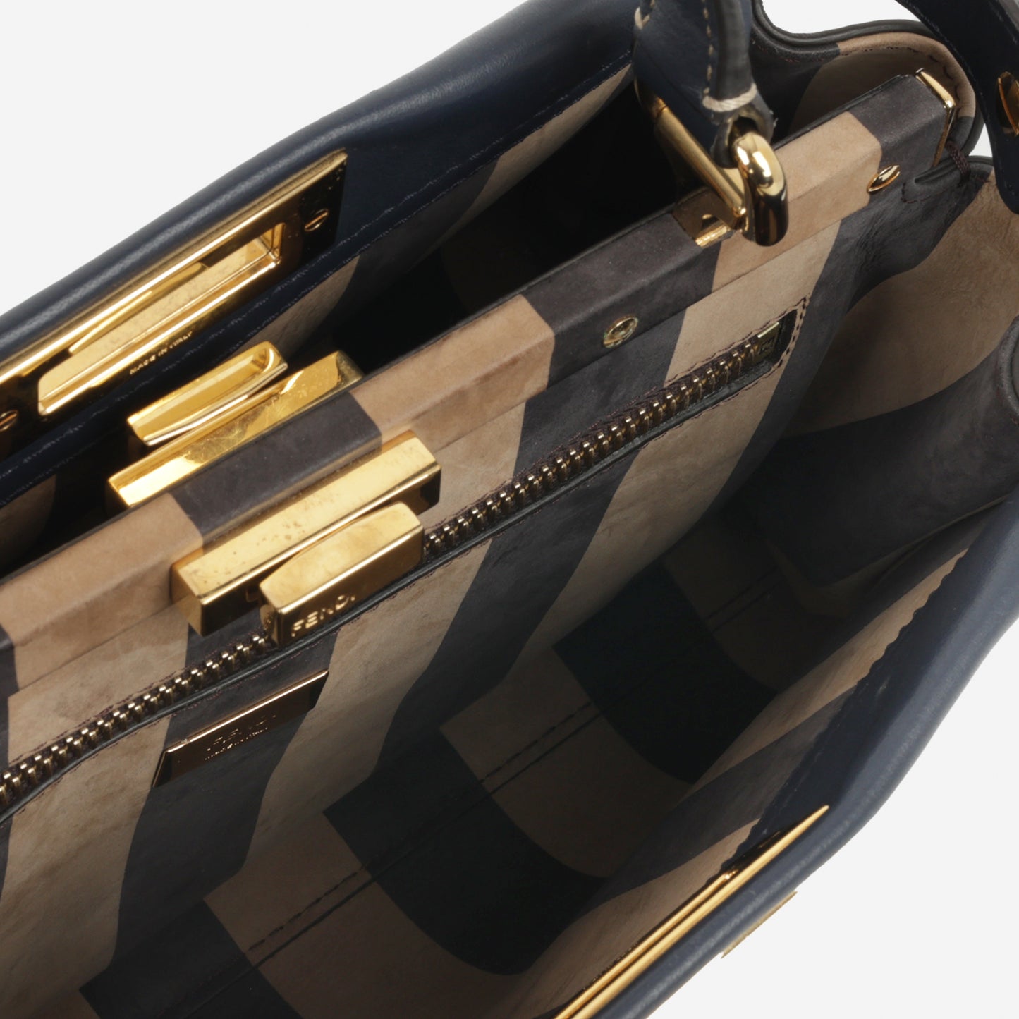 Fendi Medium Peekaboo - Navy Lambskin | Gold Hardware