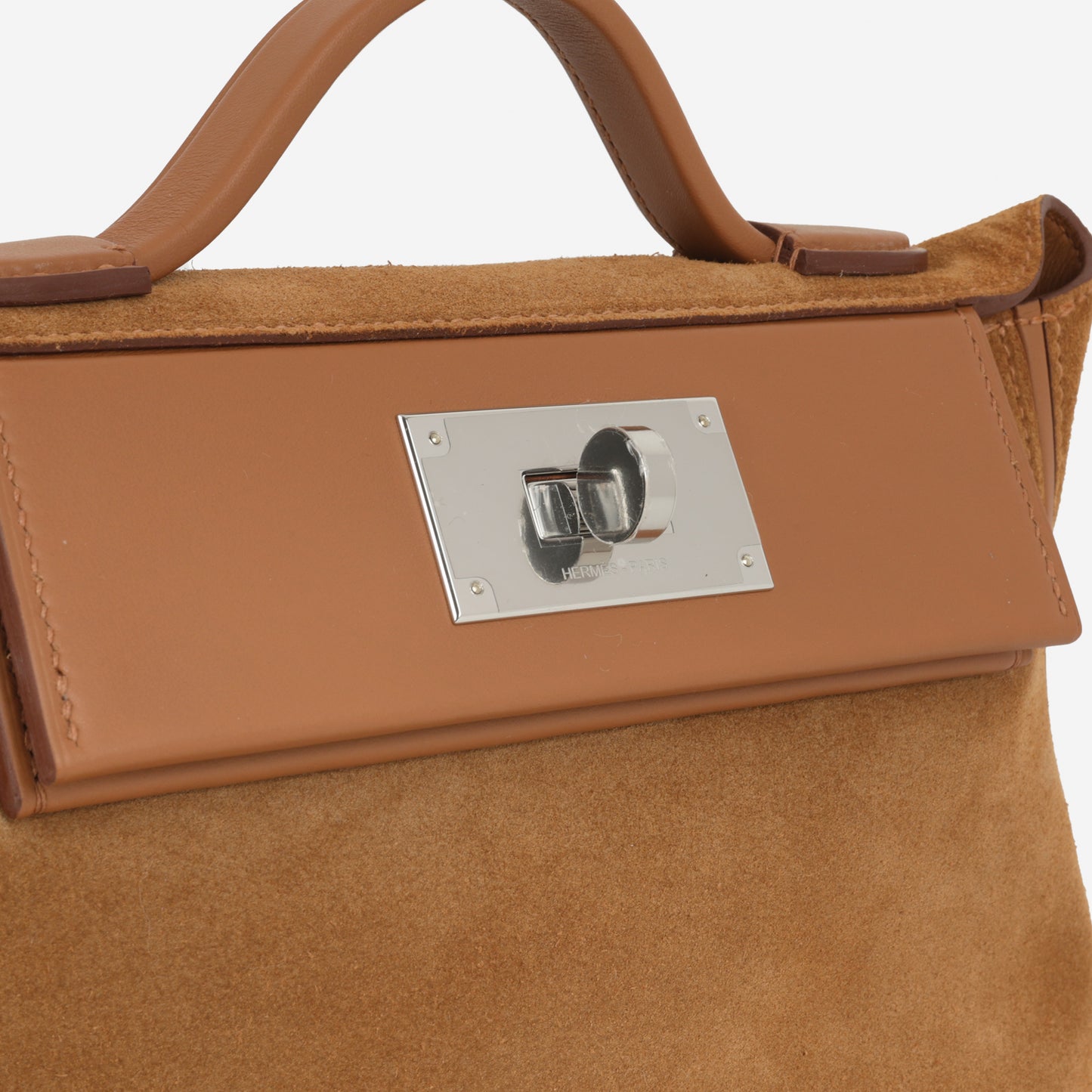 Hermès Mini 24/24 - Gold Grizzly Swift  | Palladium Hardware