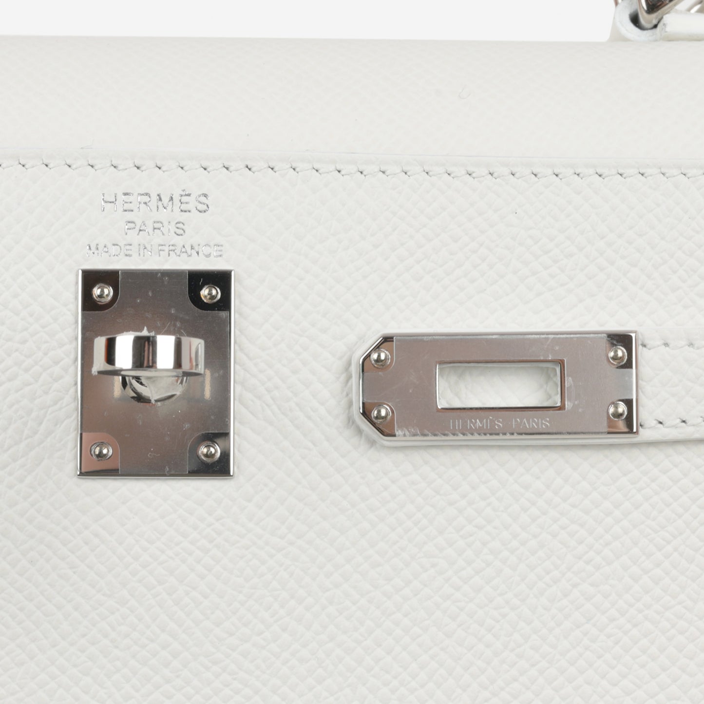Hermès Kelly 25 - New White Epsom | Palladium Hardware