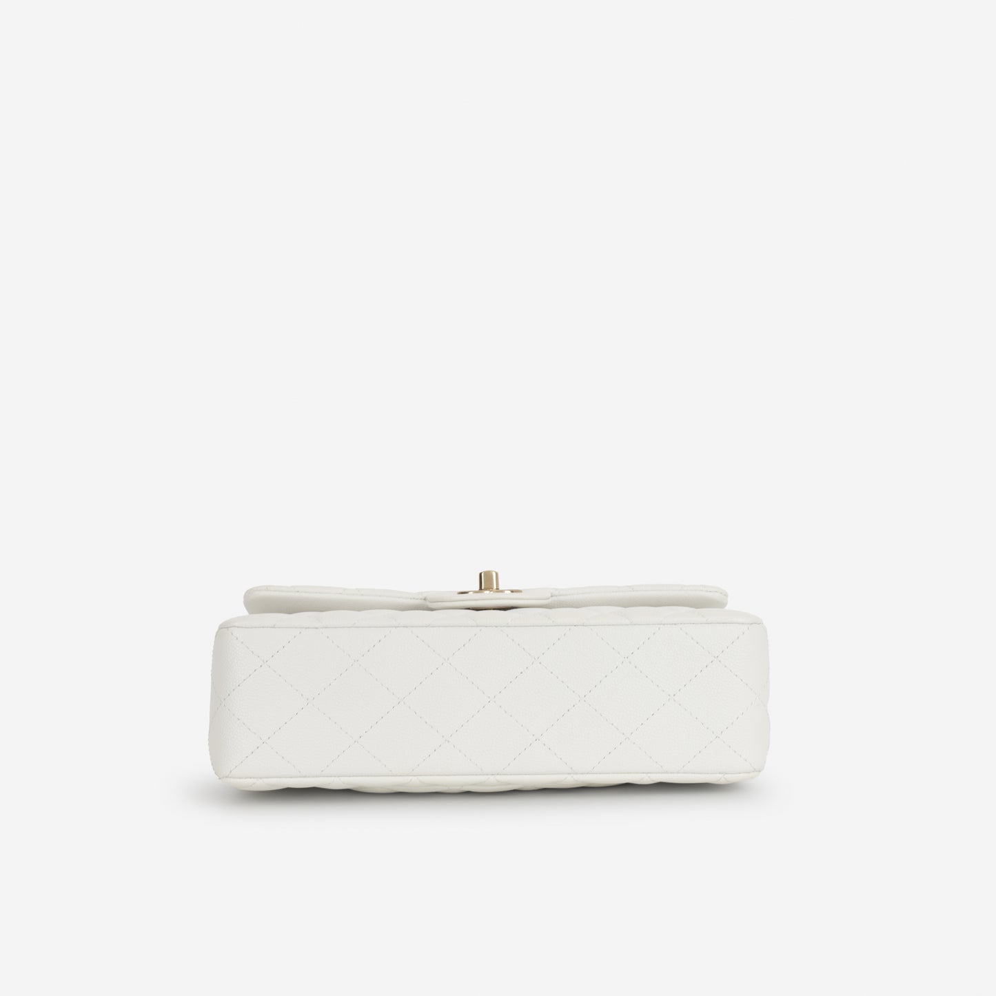 Chanel Small Classic Flap - White Caviar | Champagne Gold Hardware