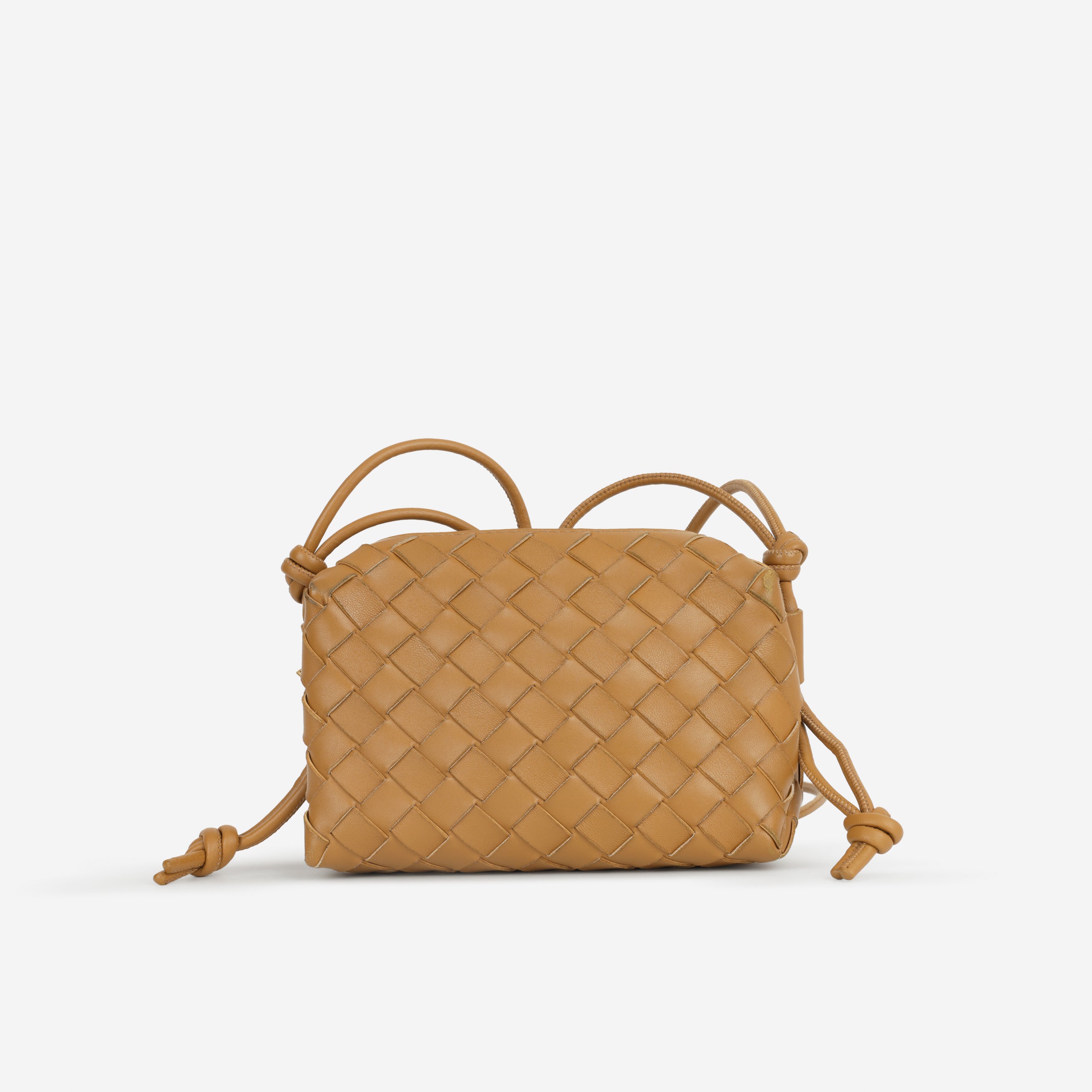 Bottega Veneta Mini Loop Camera Bag - Tan Intrecciato | Gold Hardware ...