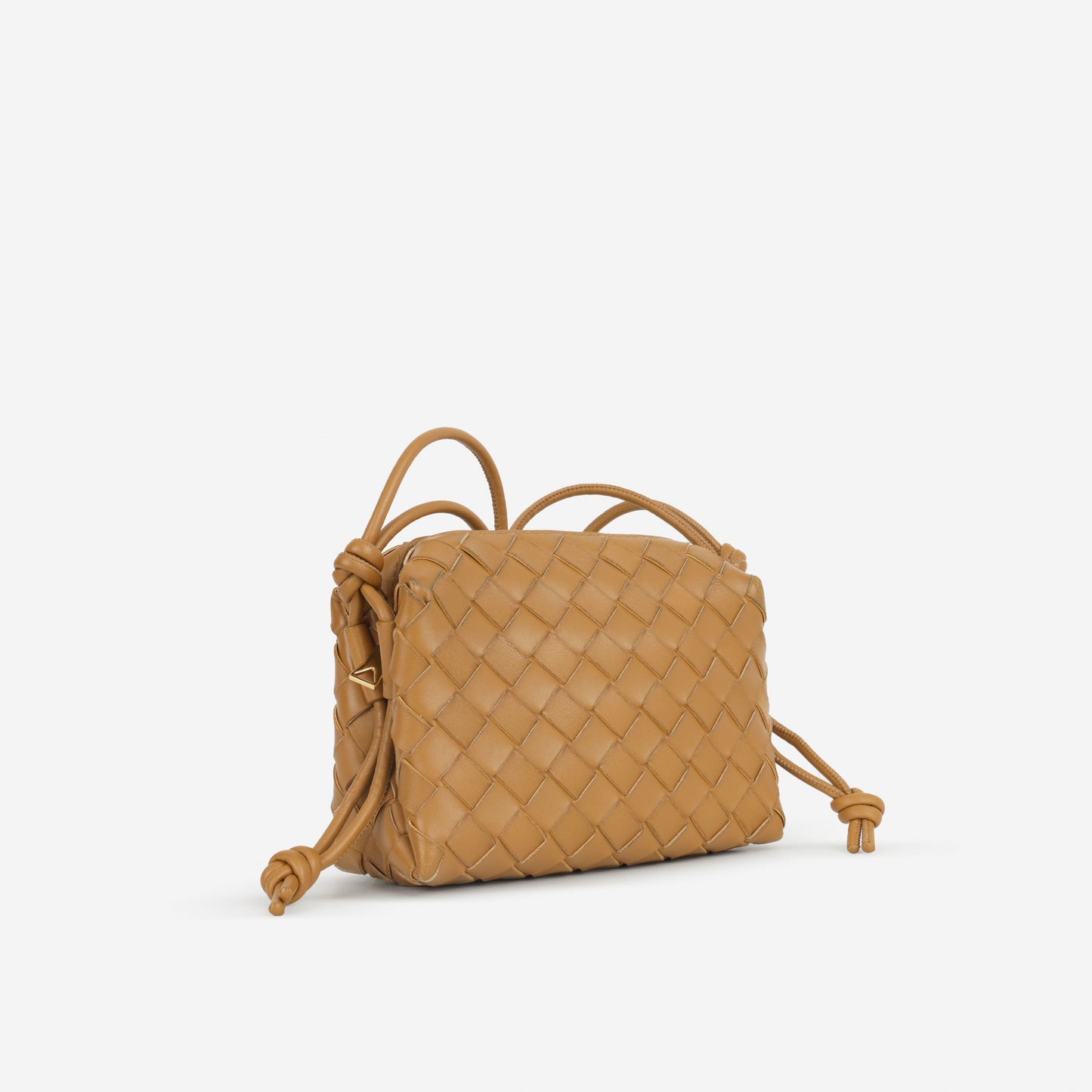 Bottega Veneta Mini Loop Camera Bag - Tan Intrecciato | Gold Hardware