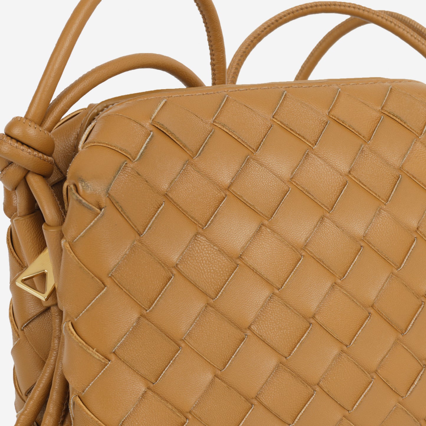Bottega Veneta Mini Loop Camera Bag - Tan Intrecciato | Gold Hardware