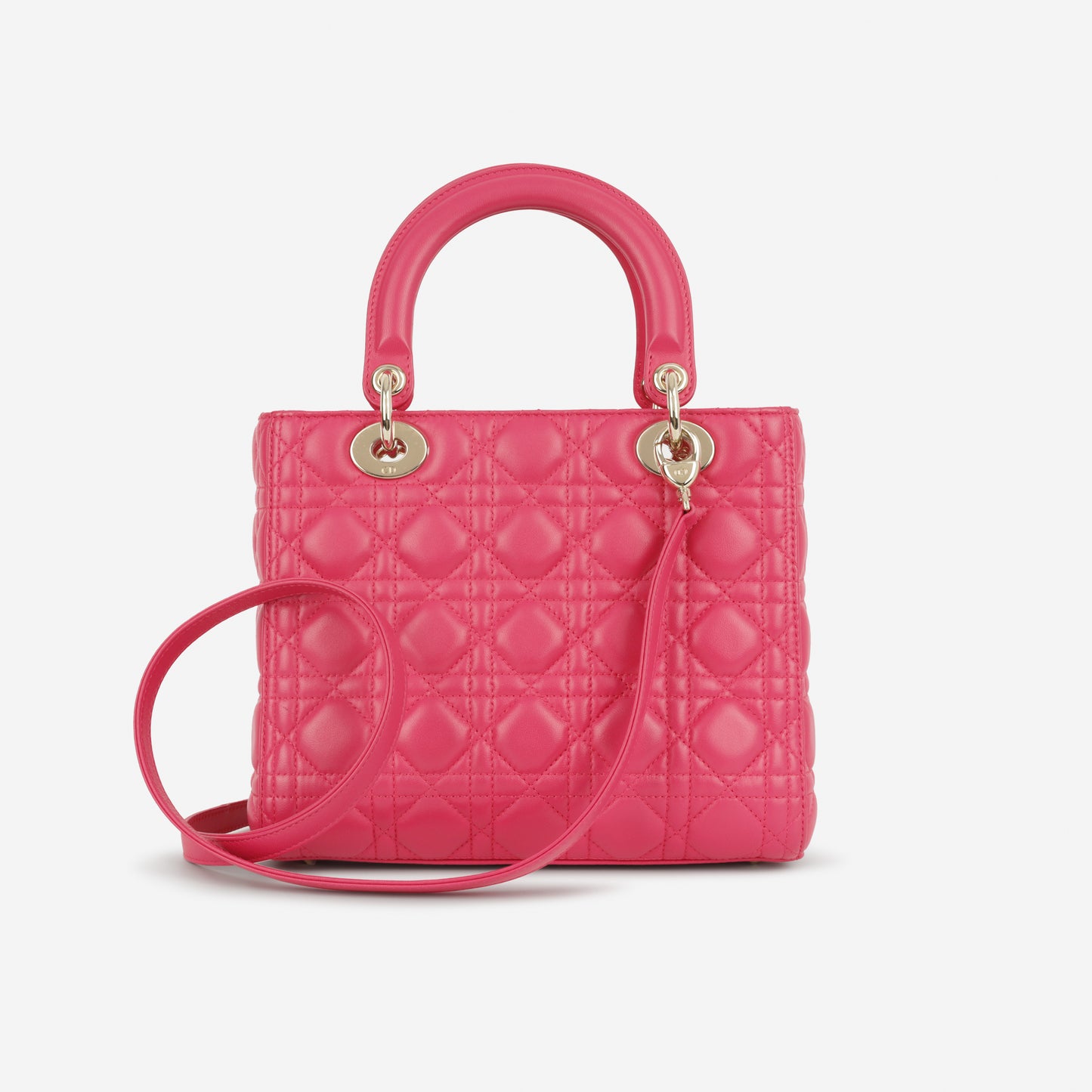 Dior Medium Lady Dior - Pink Lambskin | Champagne Gold Hardware