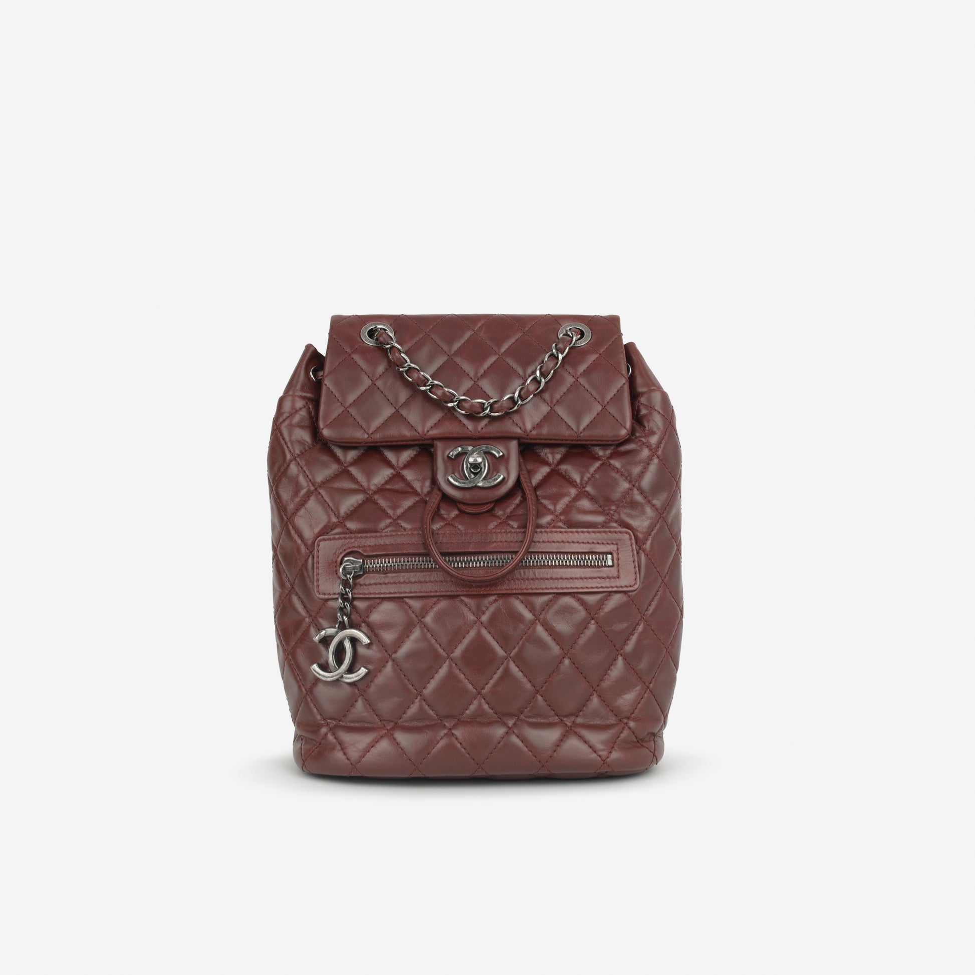 Chanel Mountain Backpack - Burgundy Calfskin | Ruthenium Hardware - Bagista