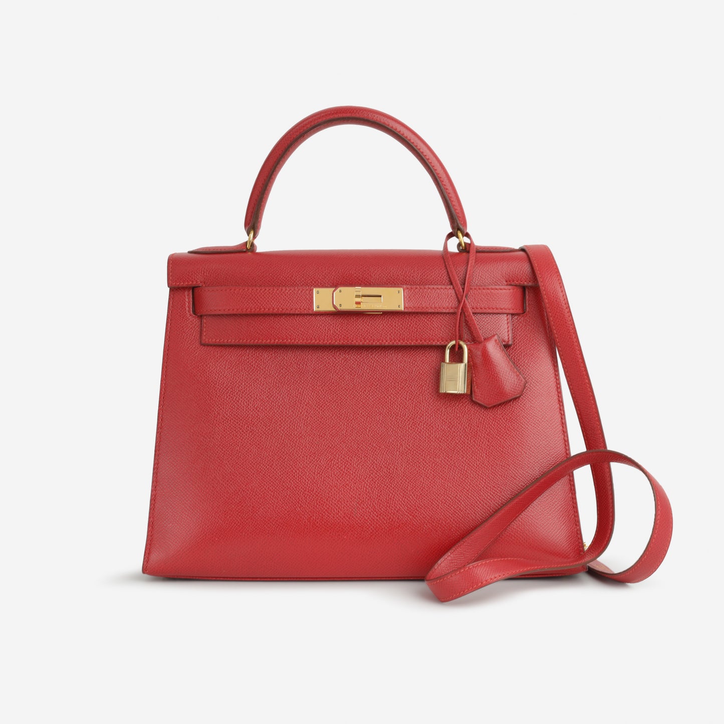 Hermès Vintage Kelly 28 - Rouge Vif Courchevel | Gold Hardware