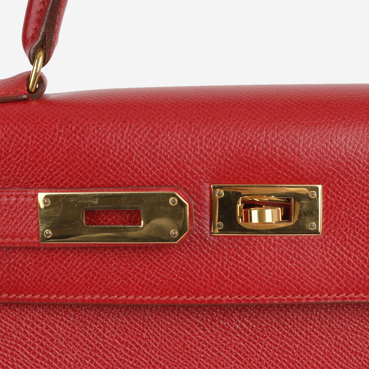 Hermès Vintage Kelly 28 - Rouge Vif Courchevel | Gold Hardware