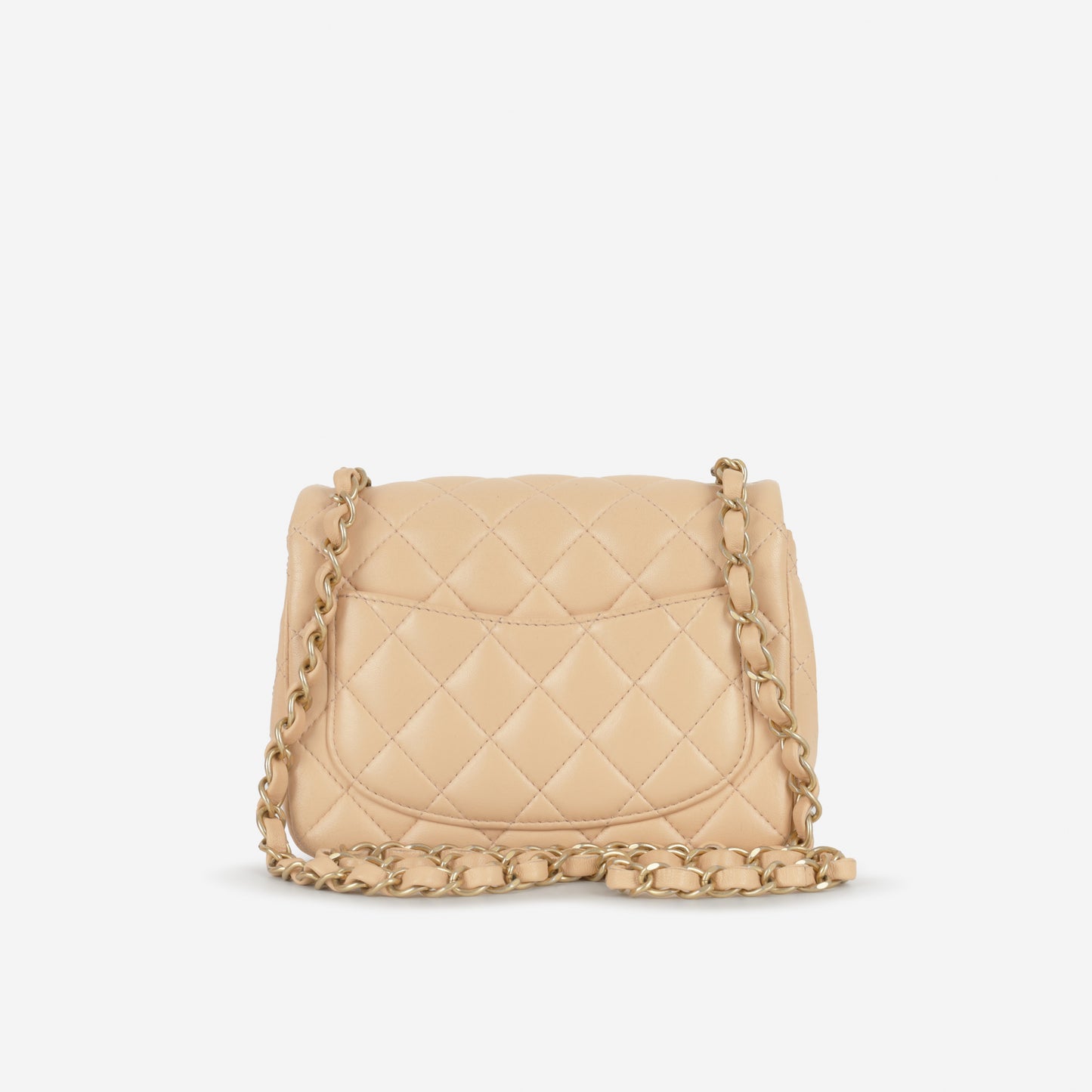 Chanel Mini Square - Beige Lambskin | Gold Hardware