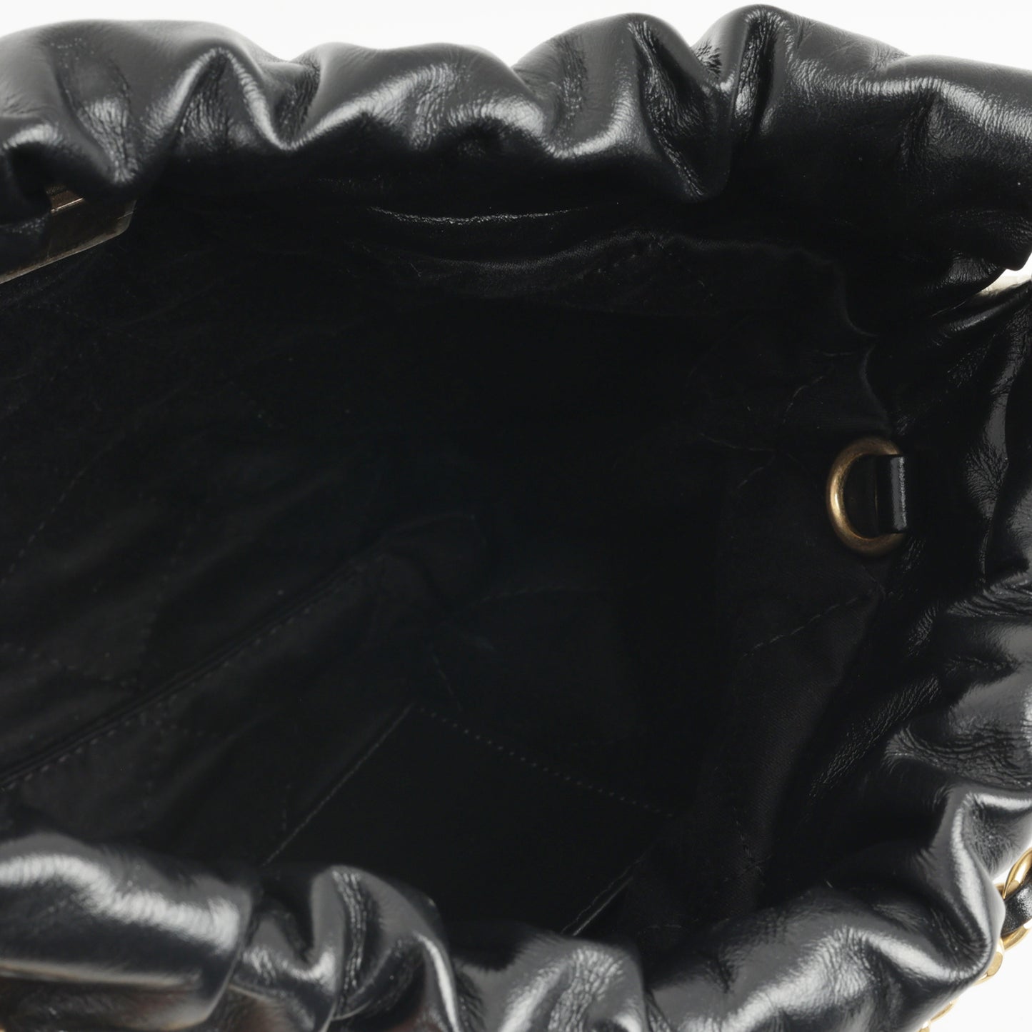 Chanel 24S Mini 22 - Black / White Striped Calfskin | Gold Hardware