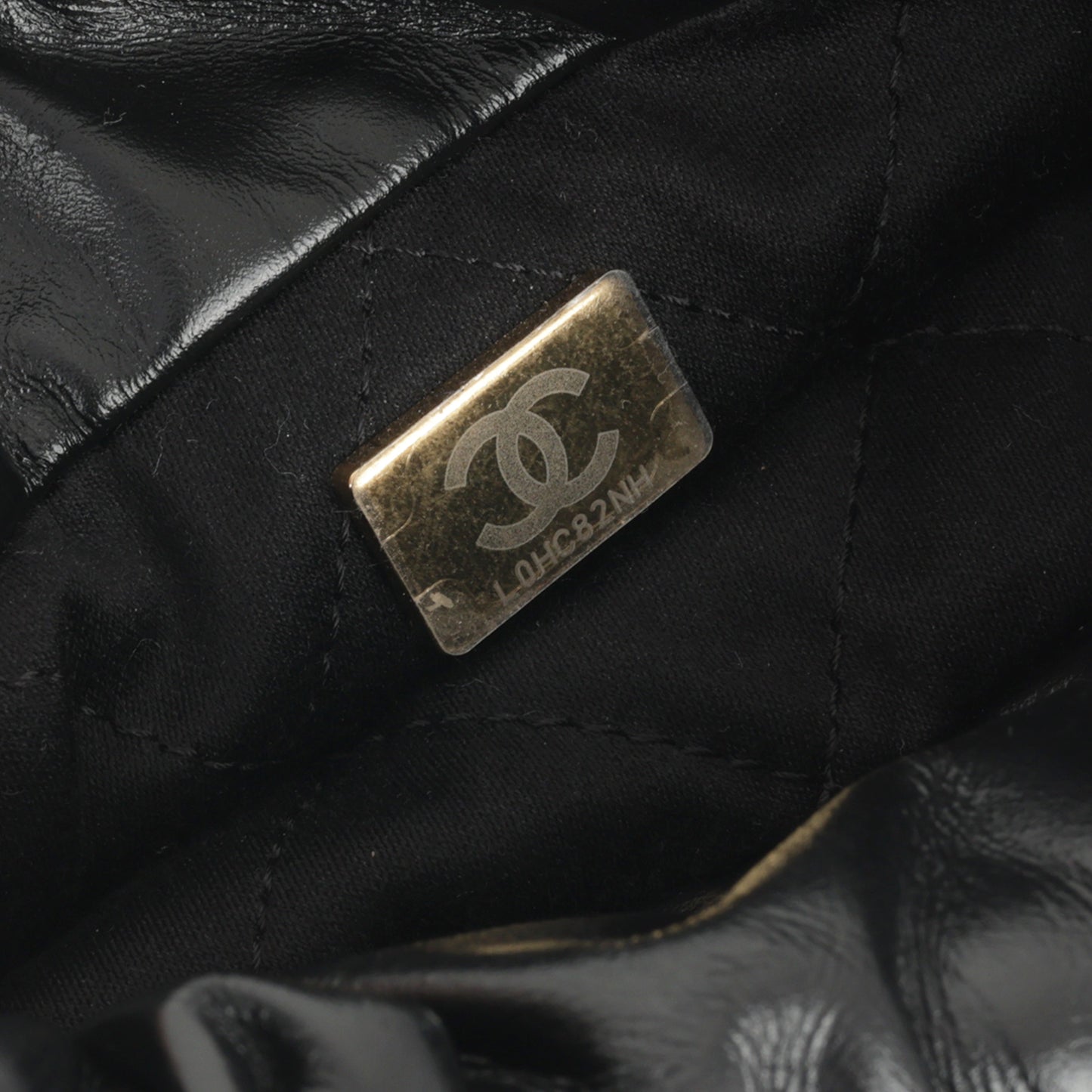 Chanel 24S Mini 22 - Black / White Striped Calfskin | Gold Hardware