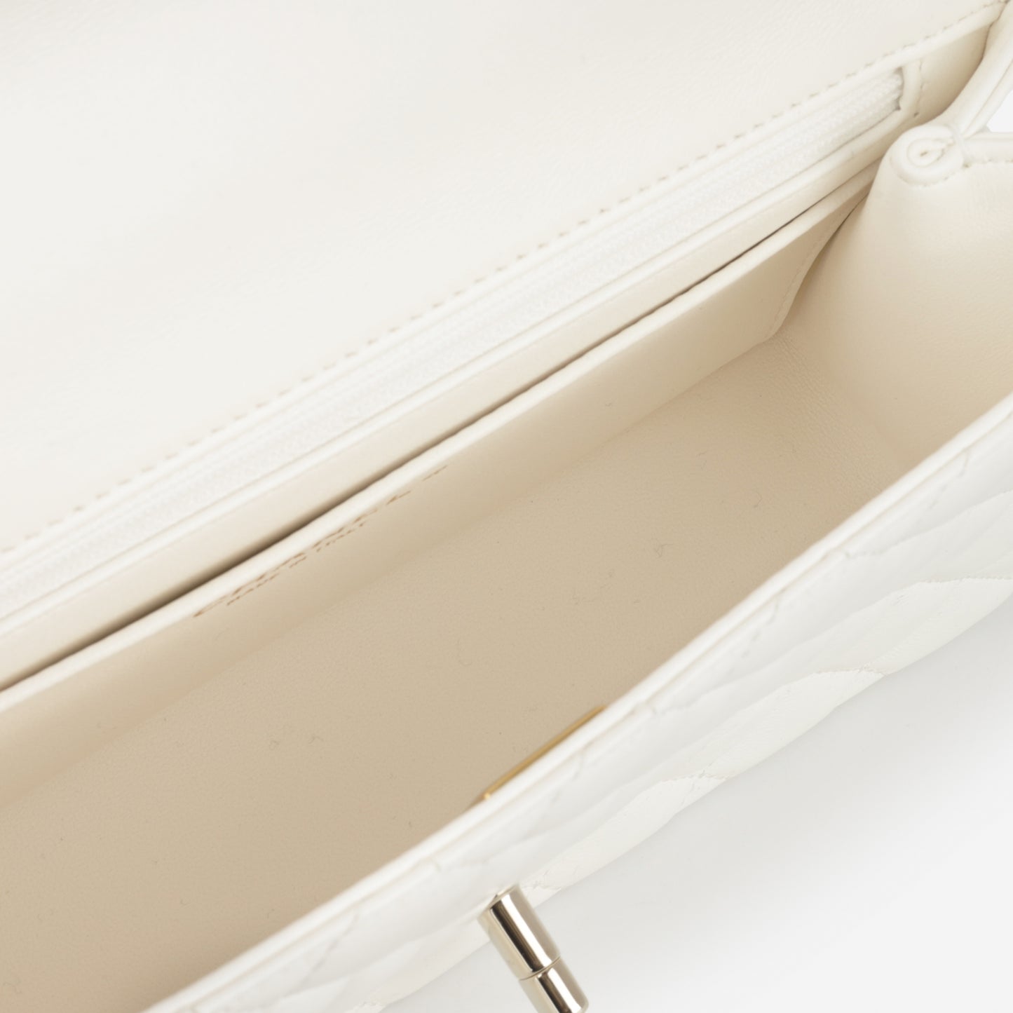 Chanel Mini Top Handle Flap with Strass - Ivory Lambskin  | Champagne Gold Hardware - Bagista