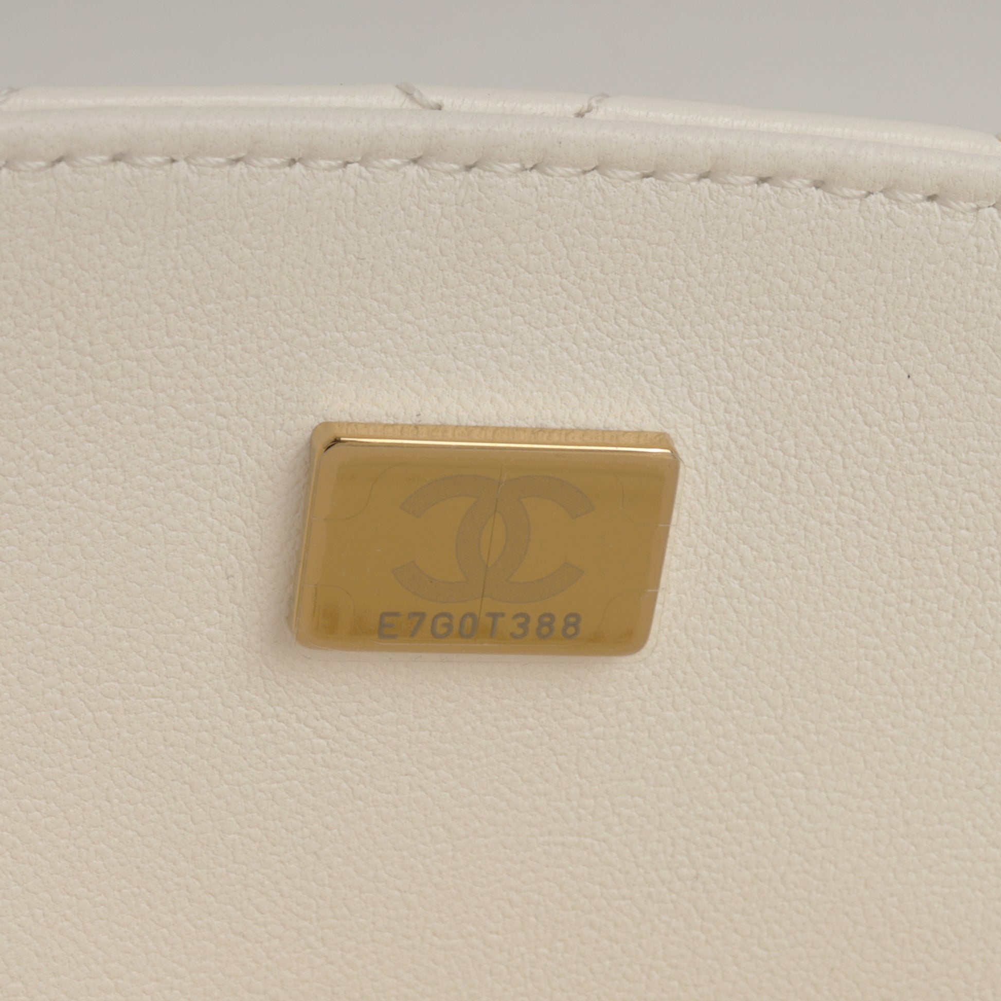 Chanel Mini Top Handle Flap with Strass - Ivory Lambskin  | Champagne Gold Hardware - Bagista