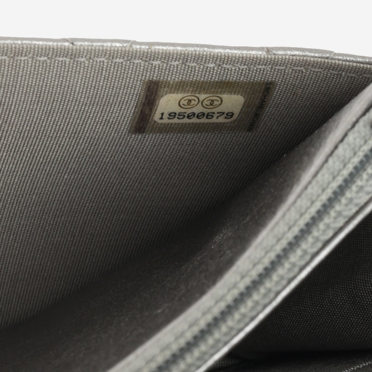 Chanel Boy Wallet On Chain - Silver Lambskin | Ruthenium Hardware